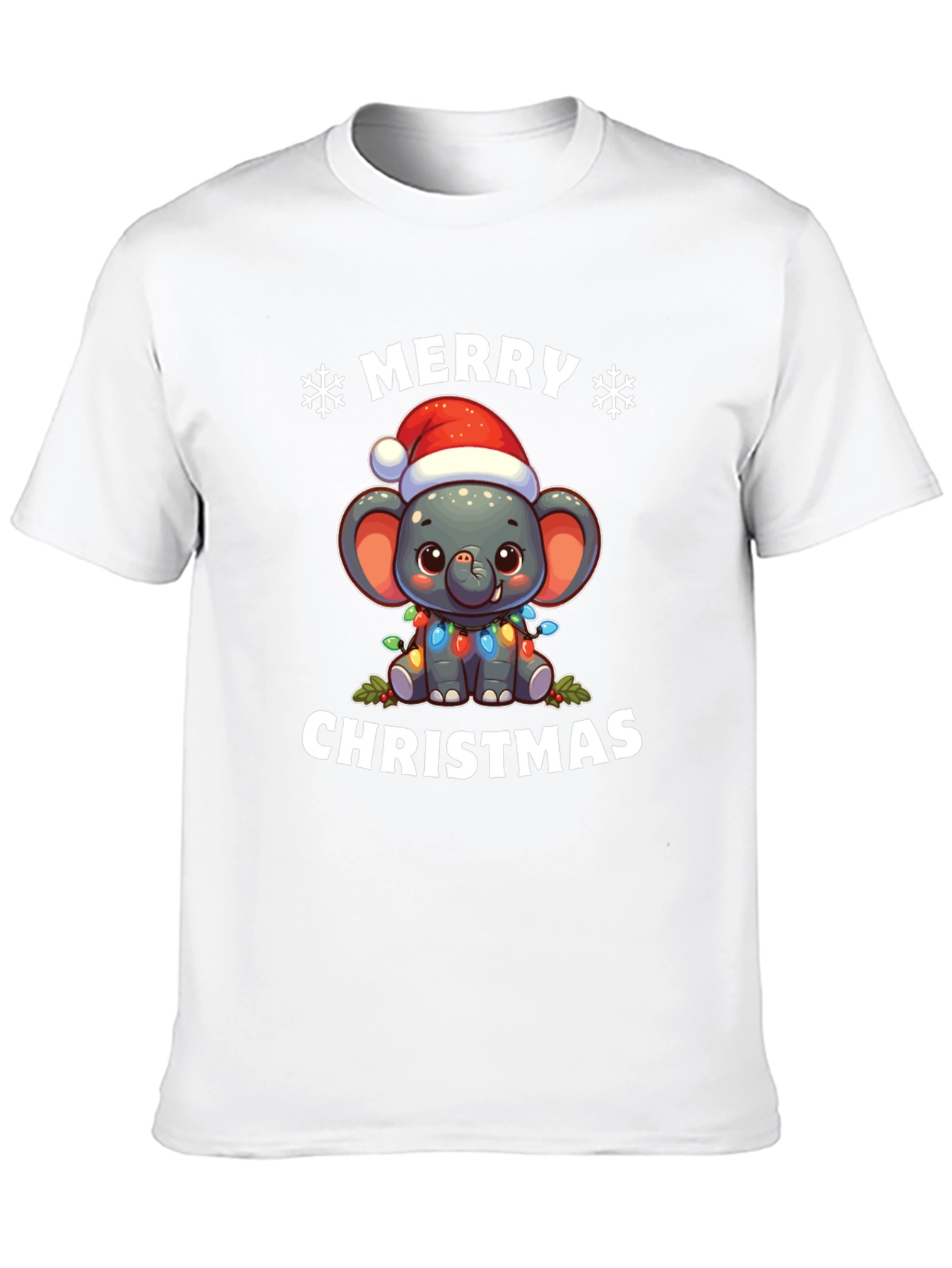 Merry Christmas Elephant Holiday T-Shirt
