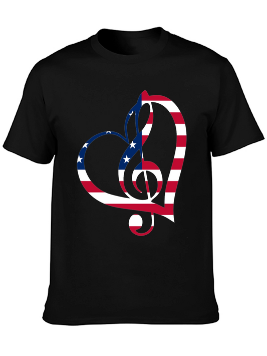 Patriotic Music Heart T-Shirt