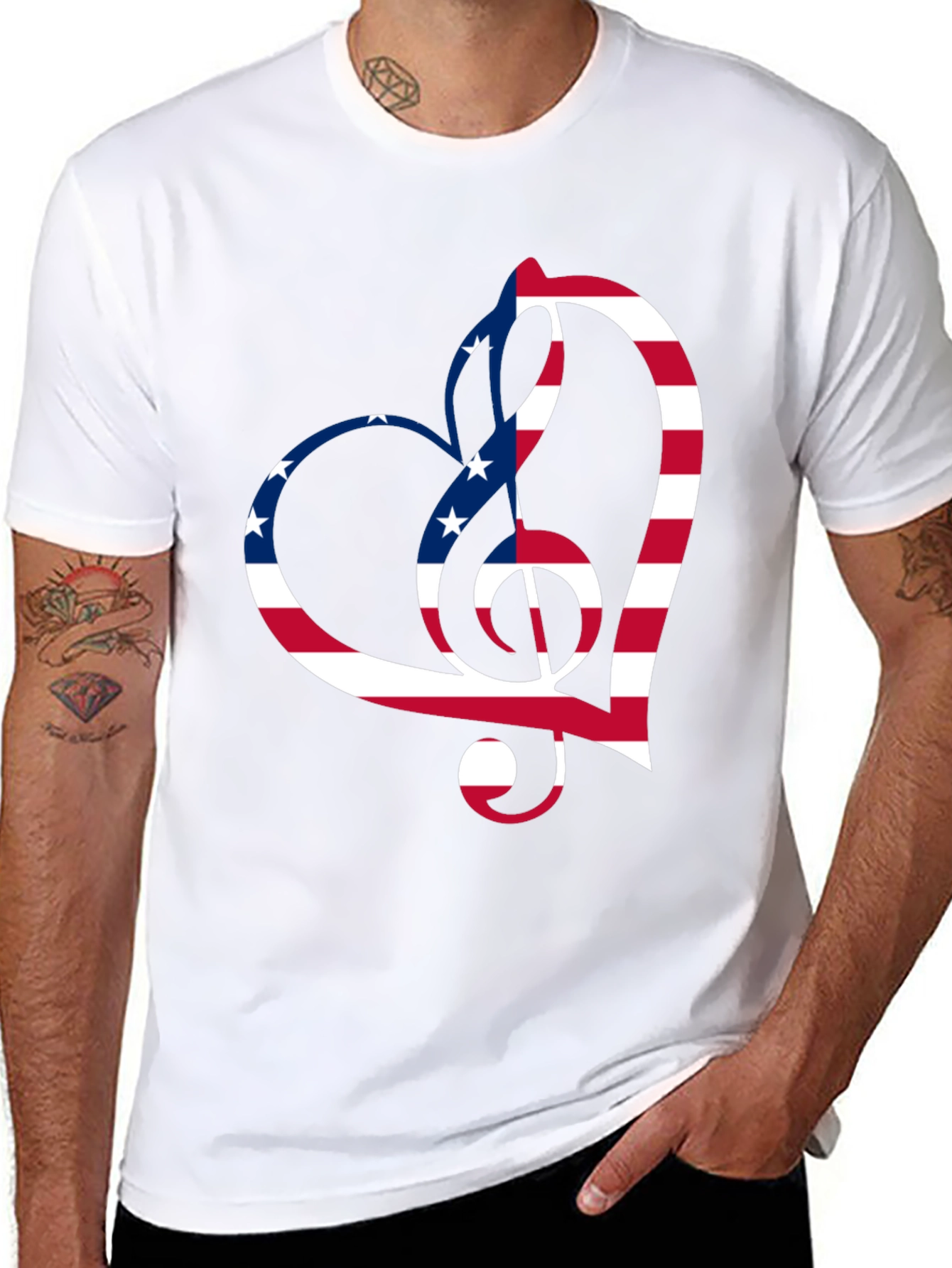 Patriotic Music Heart T-Shirt
