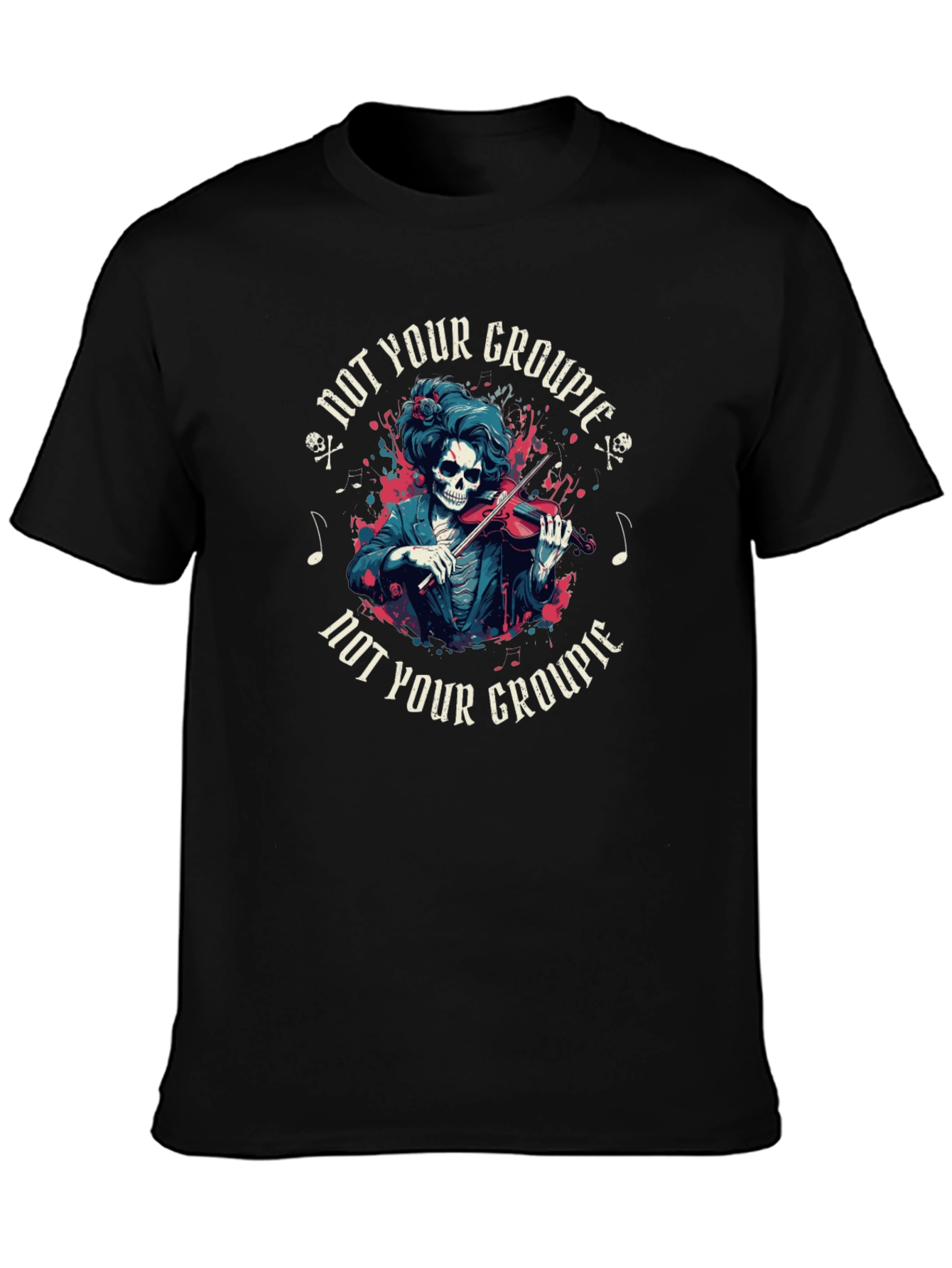 Not Your Groupie Skeleton Musician Graphic Tee