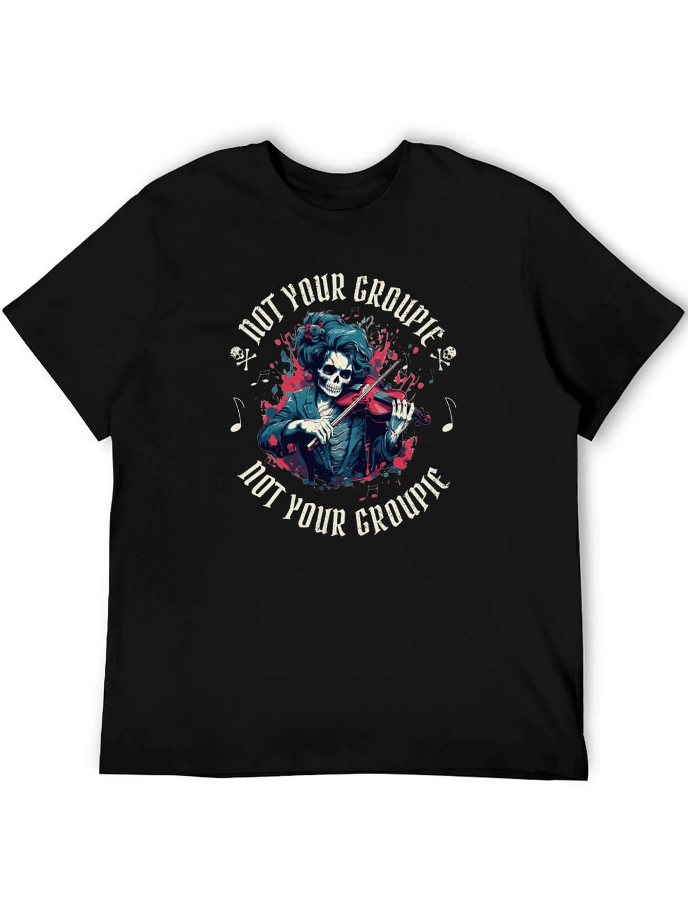 Not Your Groupie Skeleton Musician Graphic Tee
