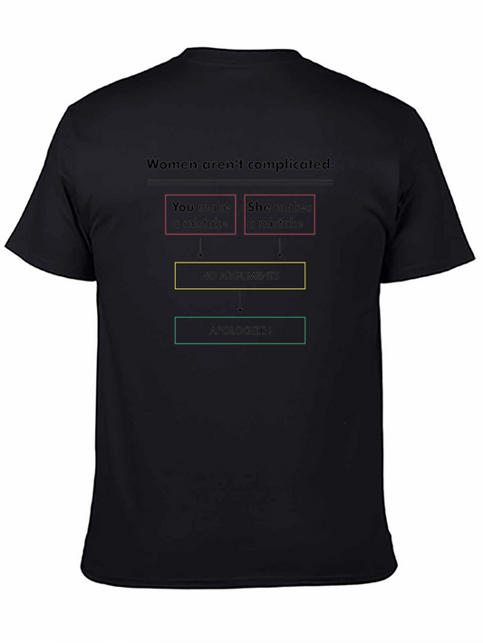 Complicated Women Flowchart T-Shirt - Funny Mens Tee