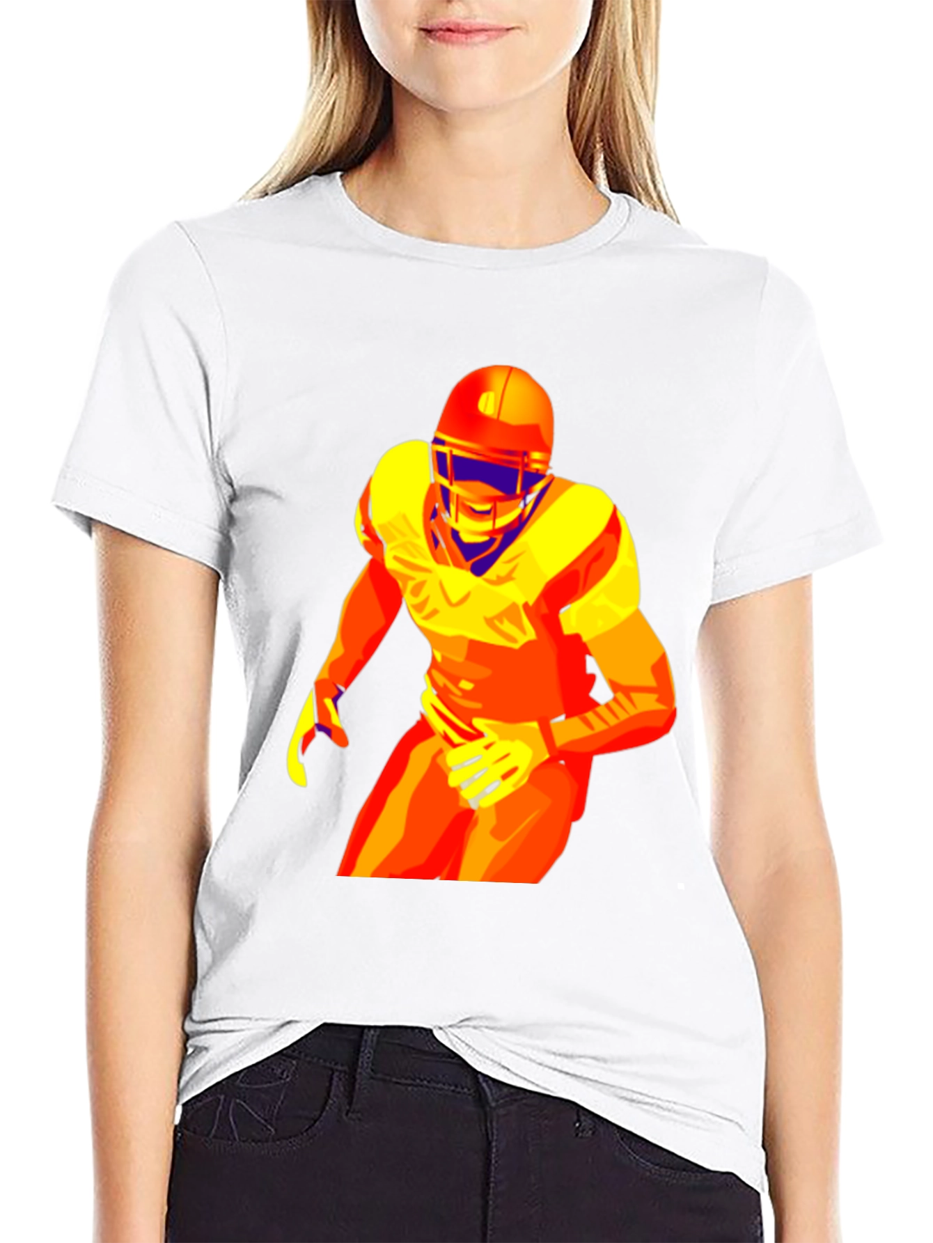 Football Player Graphic Tee - Premium Cotton Blend