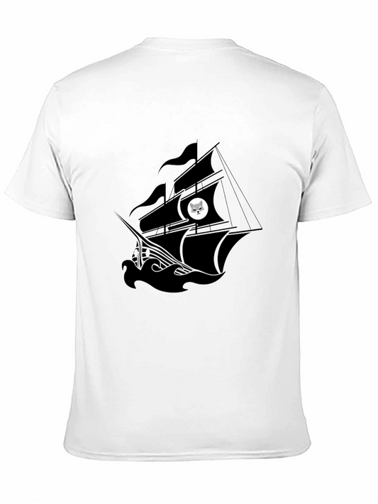 Black Pirate Ship Graphic Tee