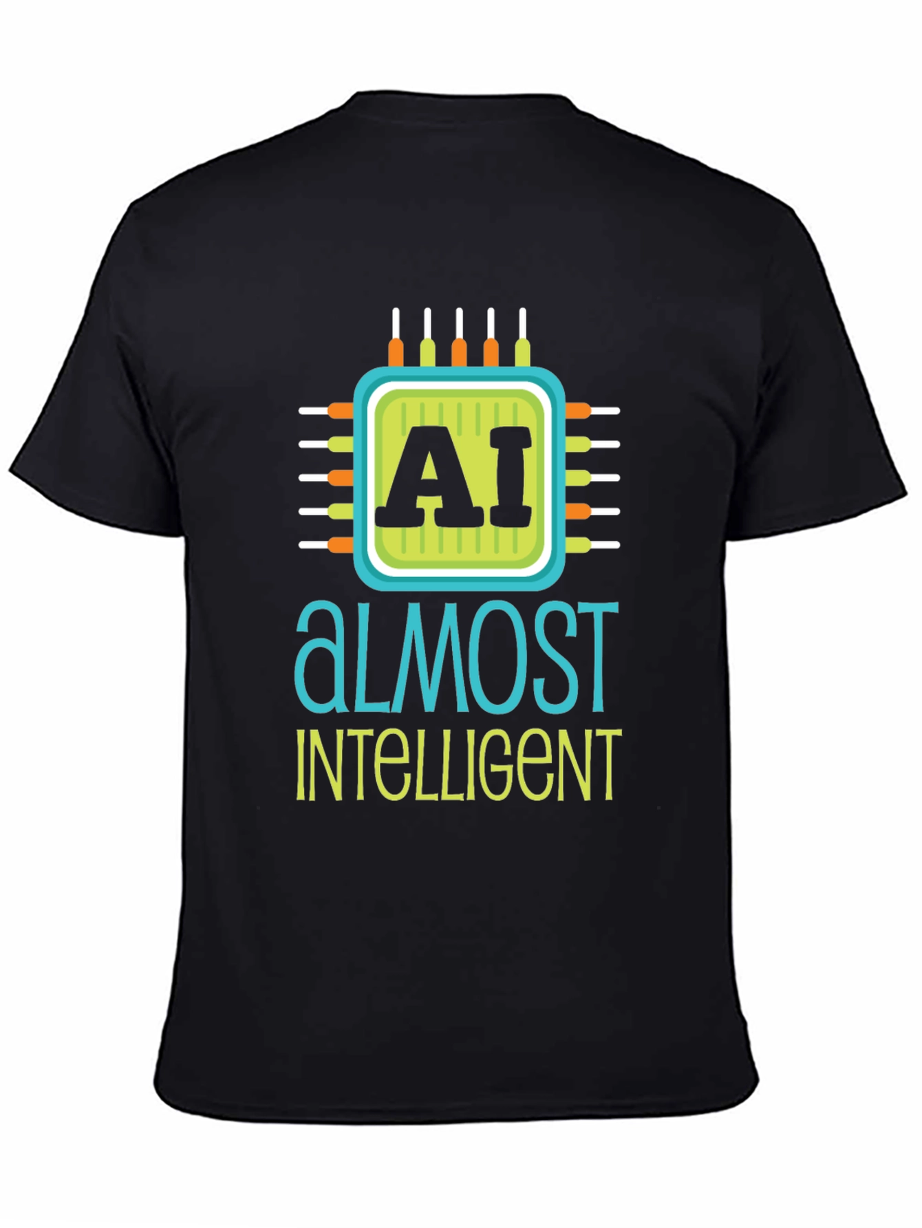 AI Almost Intelligent Black Graphic T-Shirt