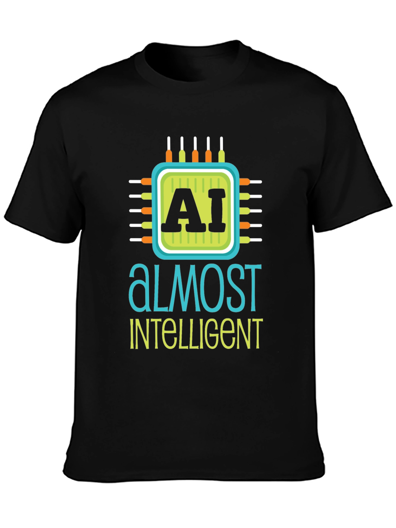 AI Almost Intelligent Black Graphic T-Shirt