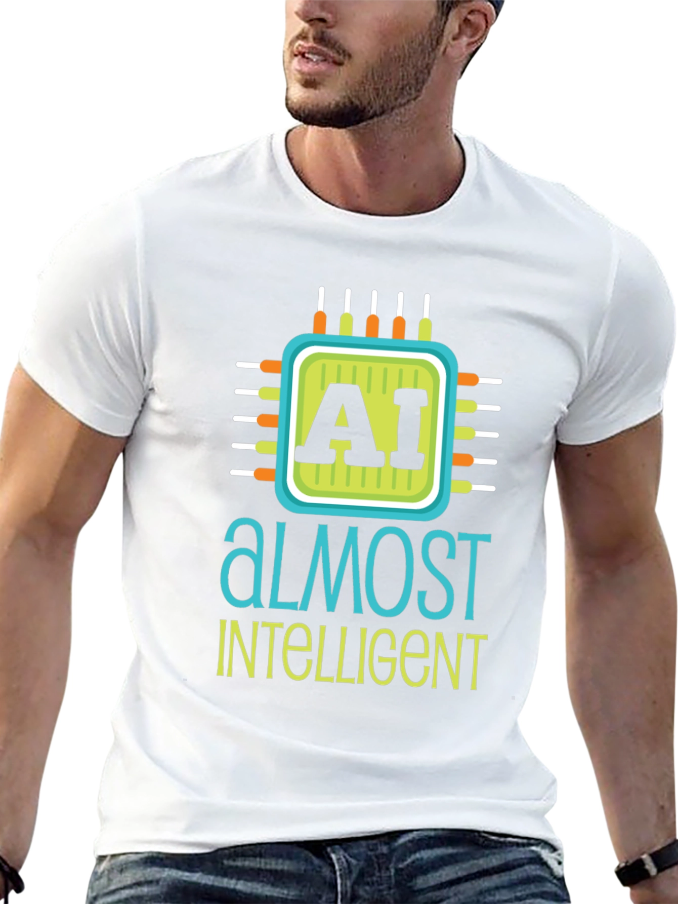 AI Almost Intelligent Black Graphic T-Shirt