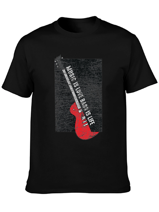 Music is Love Bass is Life Graphic Tee - Black