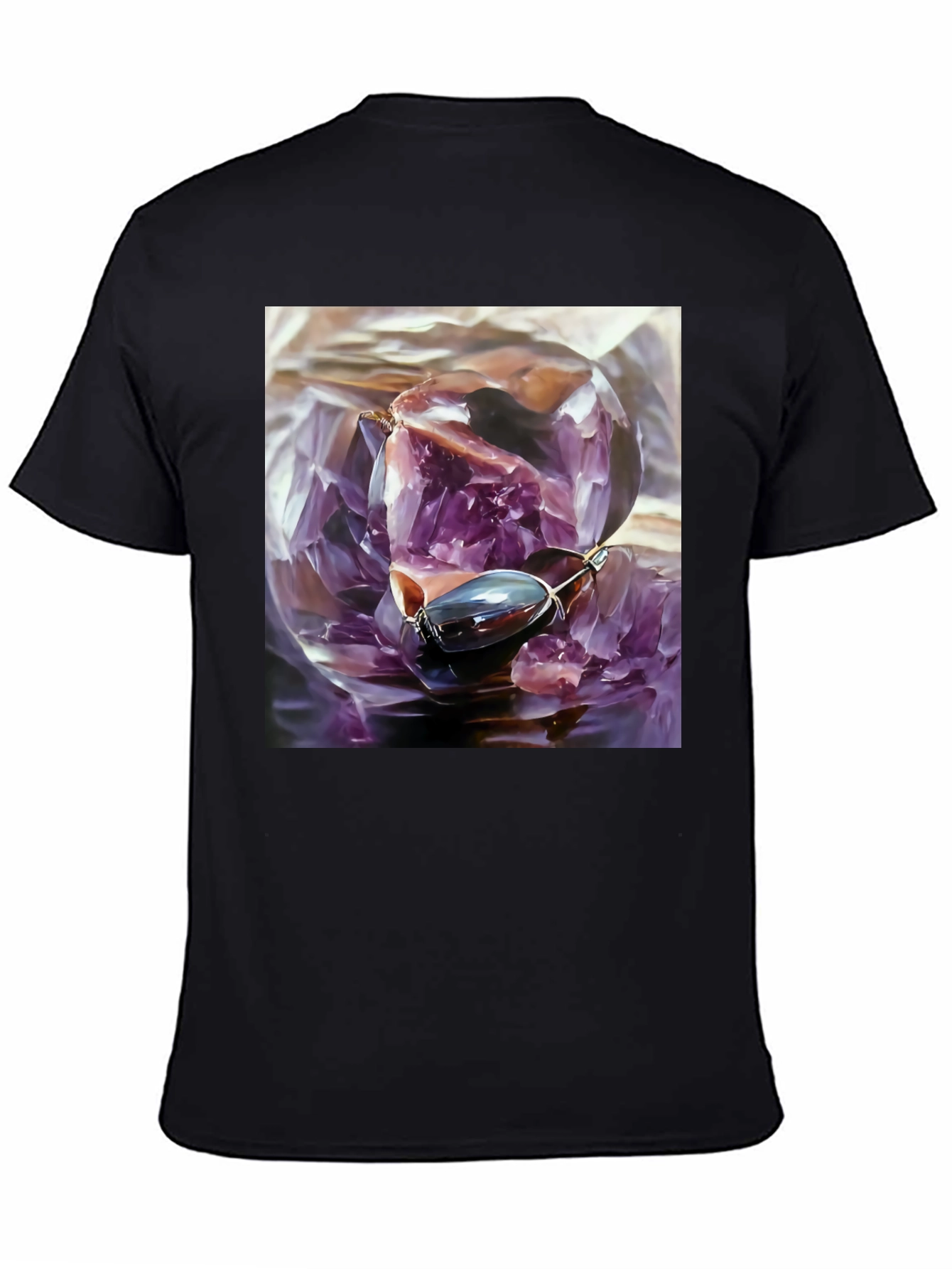 Amethyst Crystal Graphic Tee - Unique Art Shirt