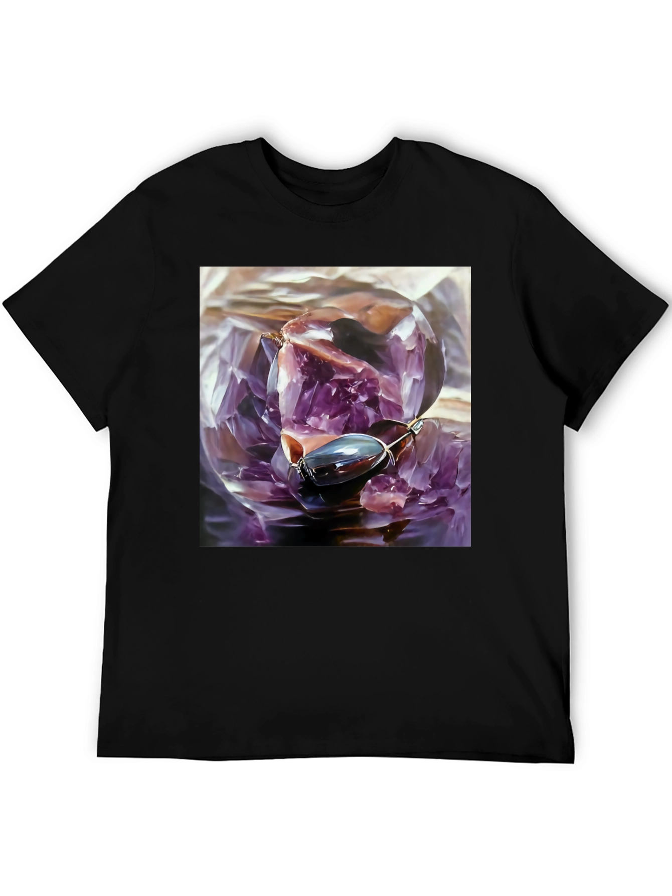 Amethyst Crystal Graphic Tee - Unique Art Shirt