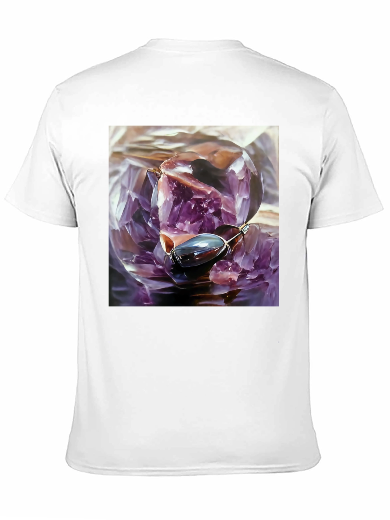 Amethyst Crystal Graphic Tee - Unique Art Shirt