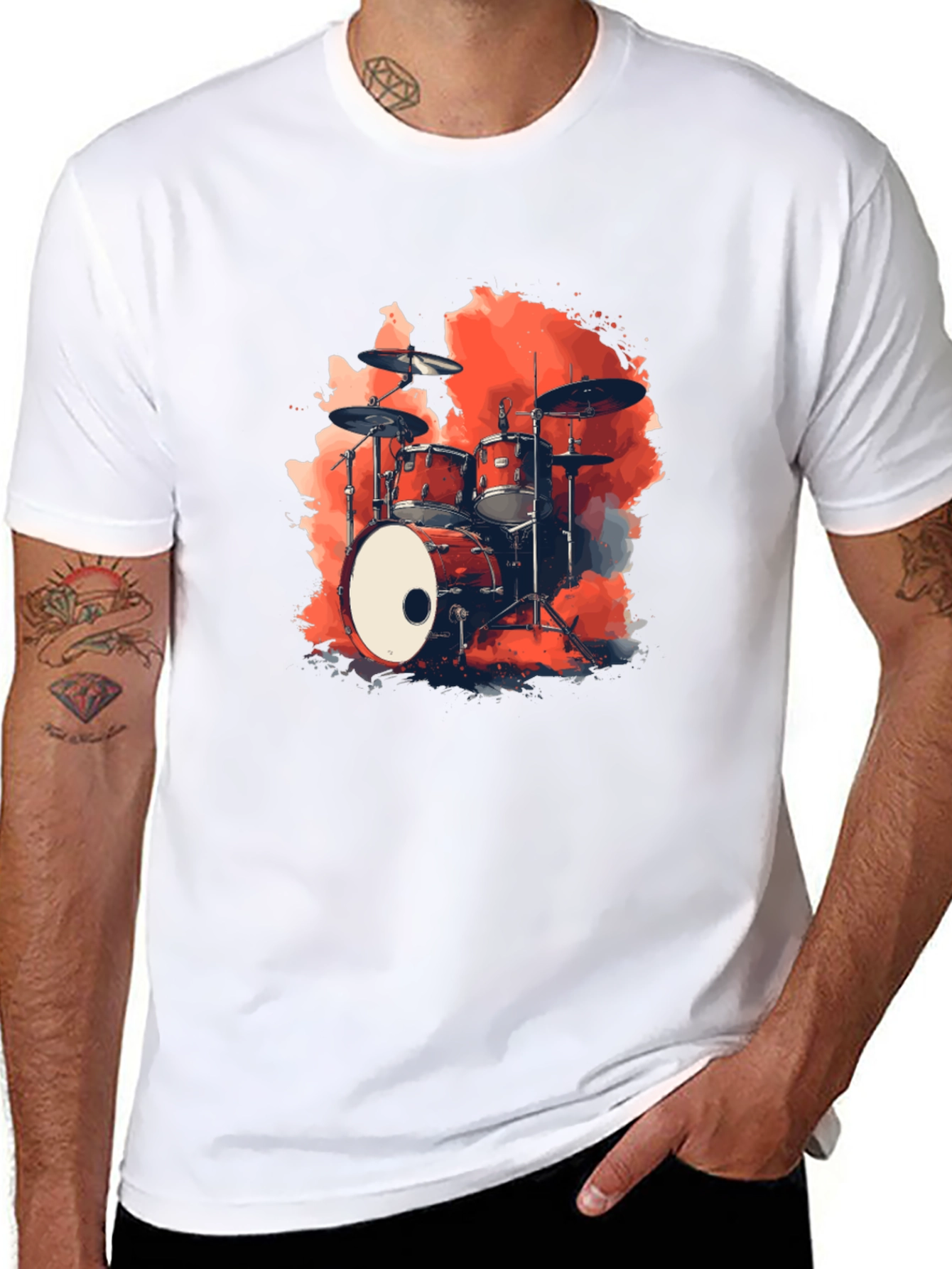 Drum Kit Graphic Black T-Shirt