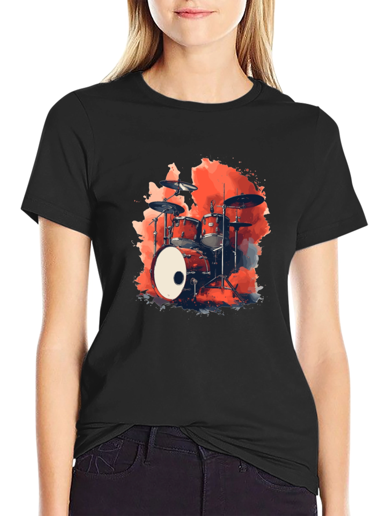 Drum Kit Graphic Black T-Shirt