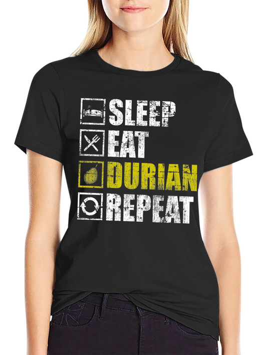 Sleep Eat Durian Repeat Black T-Shirt