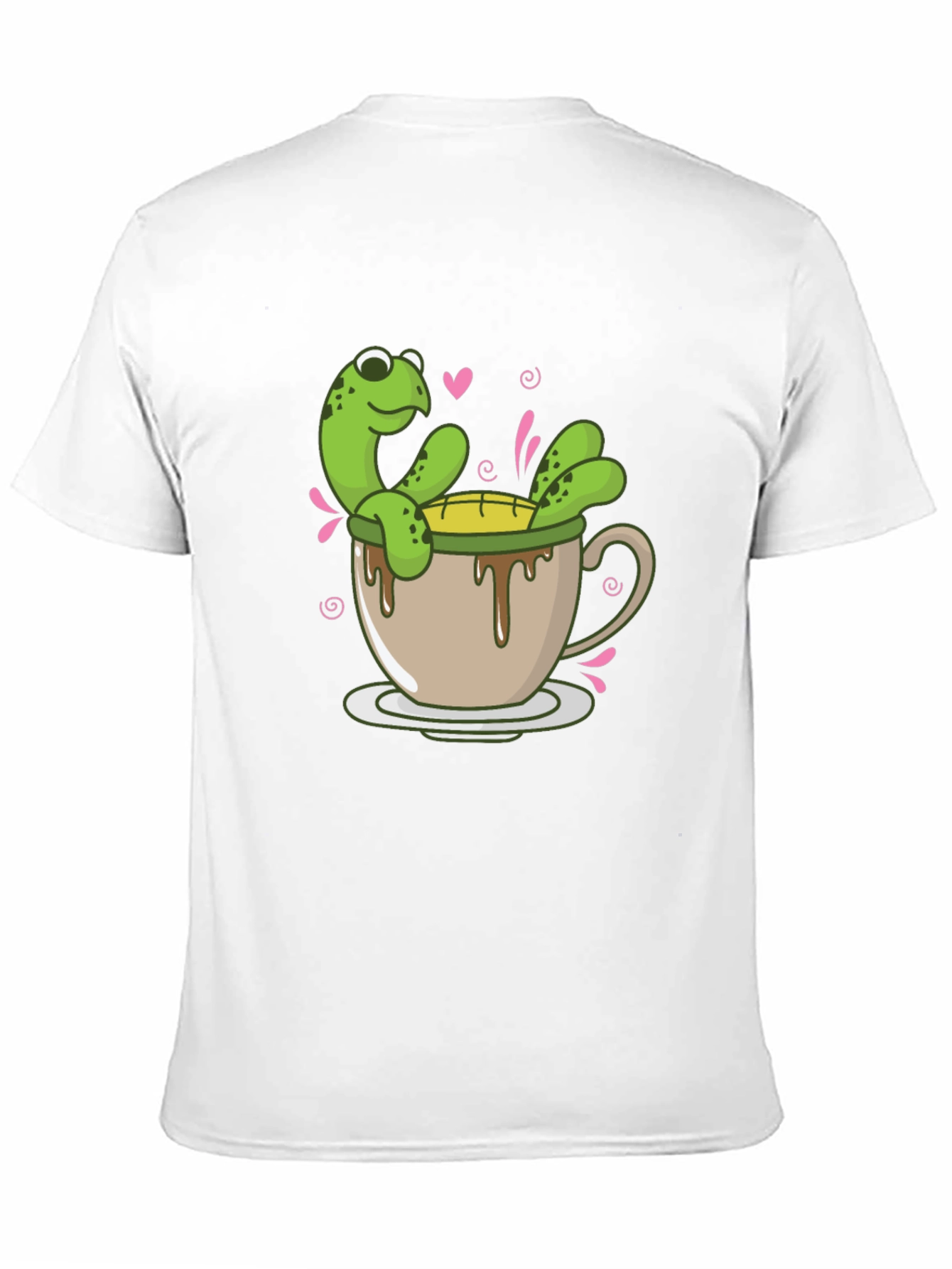Cute Turtle Tea Cup Graphic T-Shirt