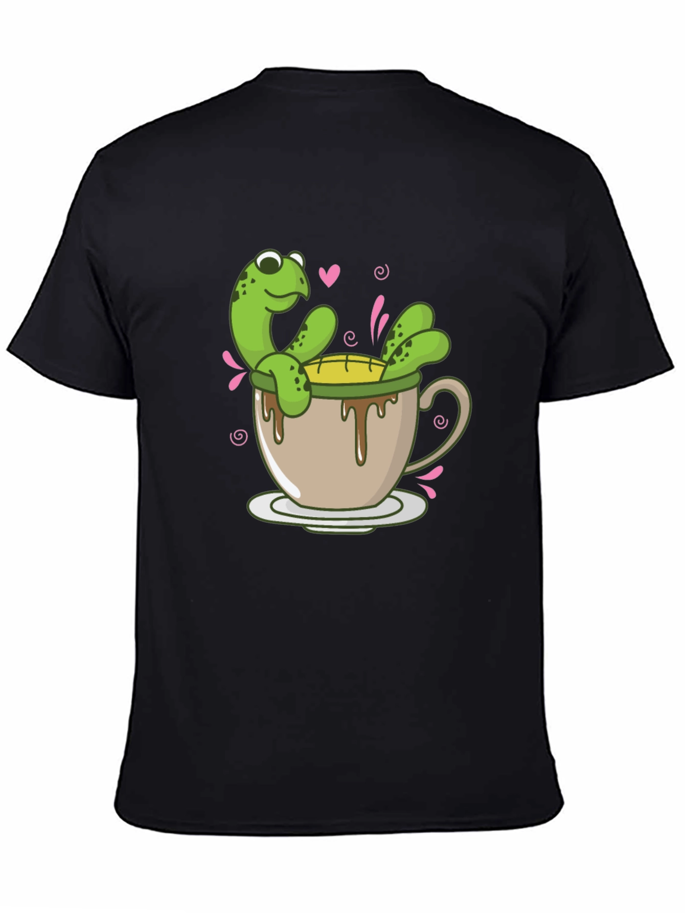 Cute Turtle Tea Cup Graphic T-Shirt