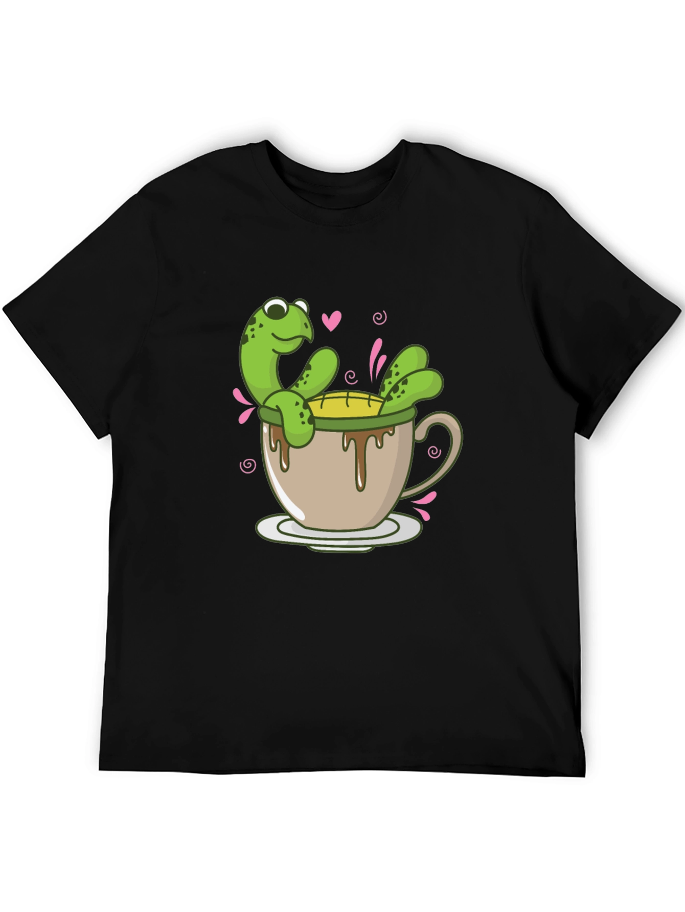 Cute Turtle Tea Cup Graphic T-Shirt
