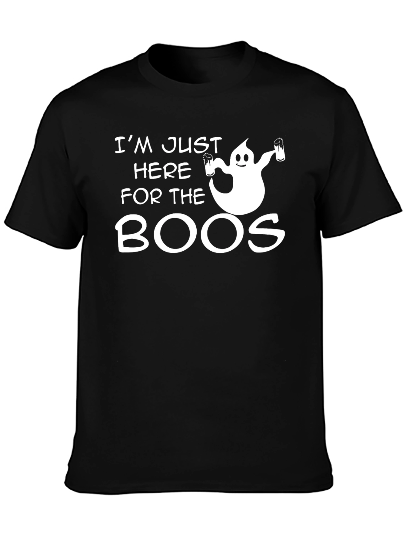 Boos T-Shirt Funny Halloween Ghost Drinking Beer Tee