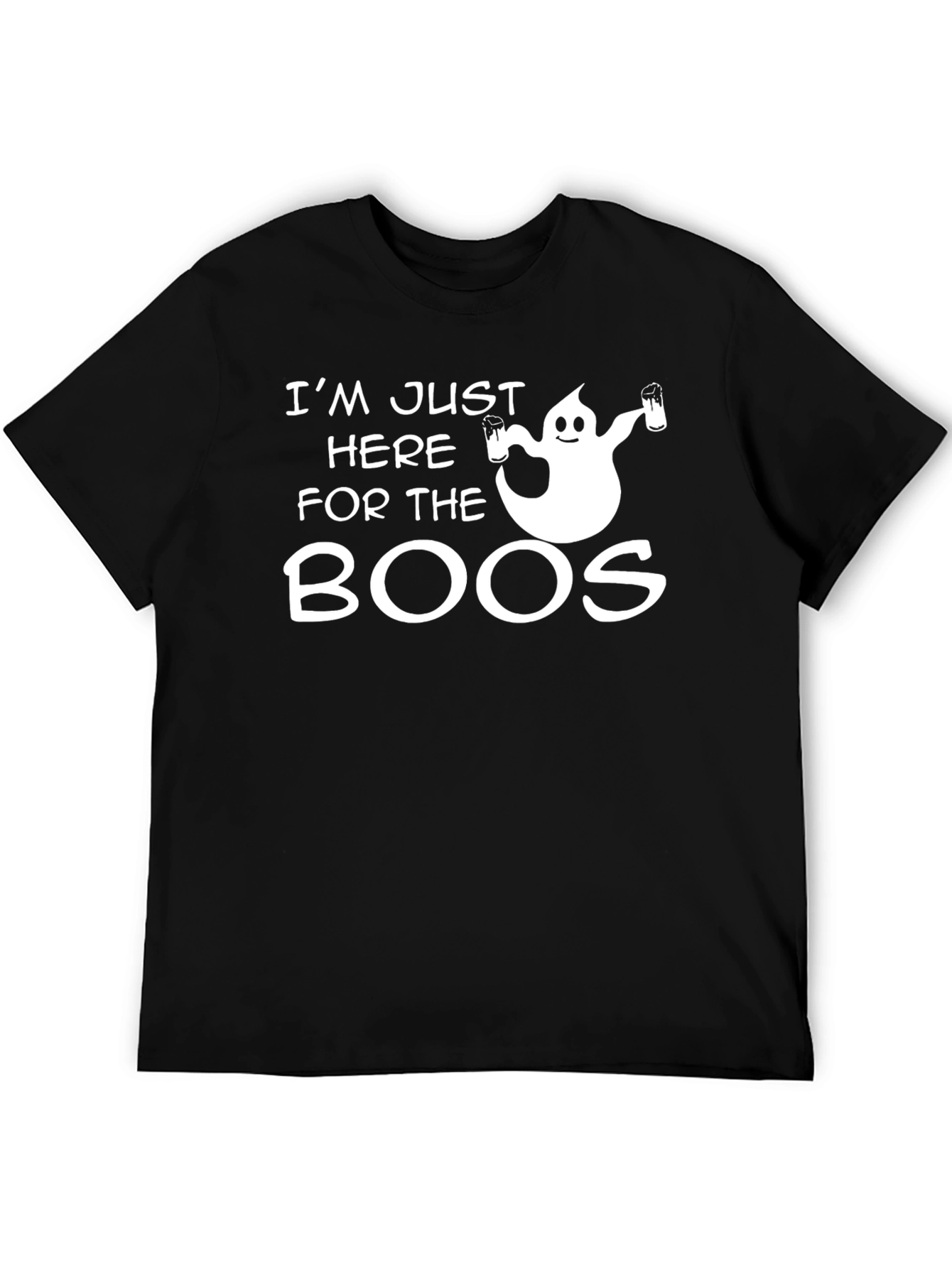 Boos T-Shirt Funny Halloween Ghost Drinking Beer Tee