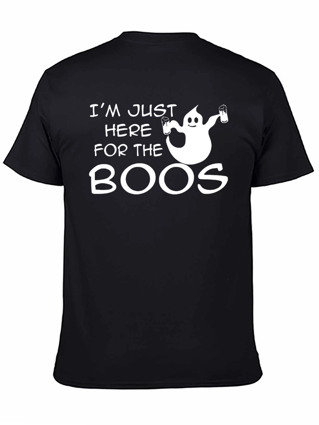 Boos T-Shirt Funny Halloween Ghost Drinking Beer Tee