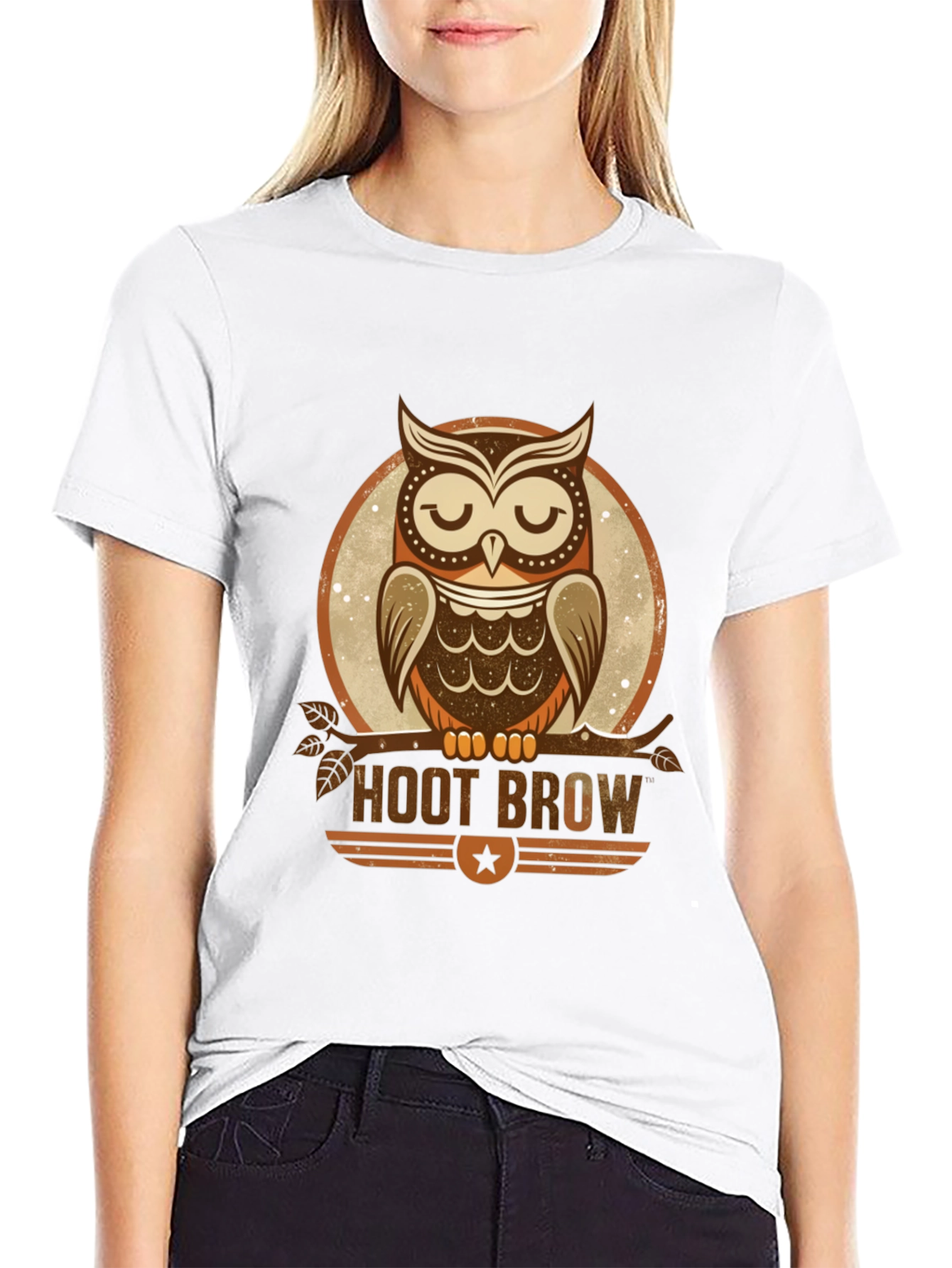 Hoot Brow Owl Graphic T-Shirt