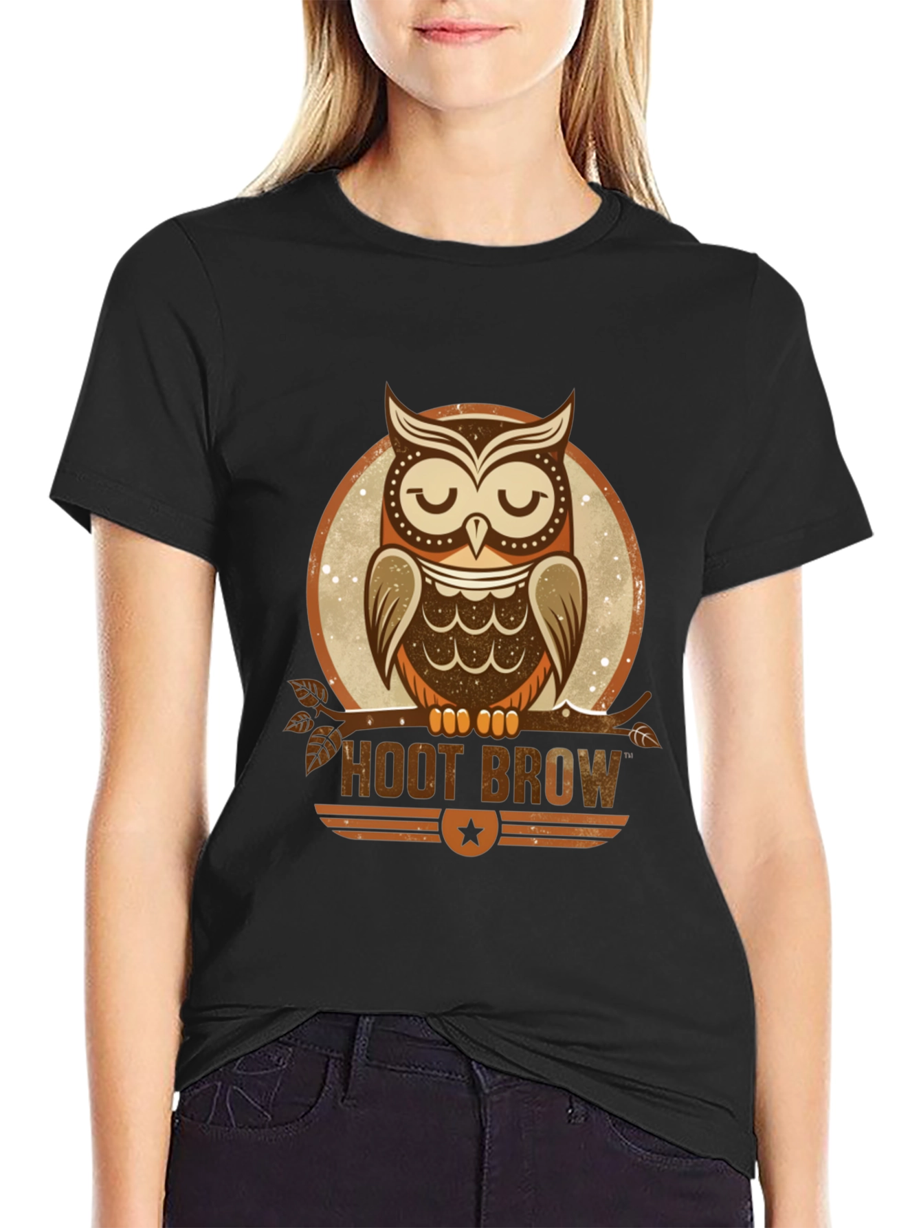 Hoot Brow Owl Graphic T-Shirt