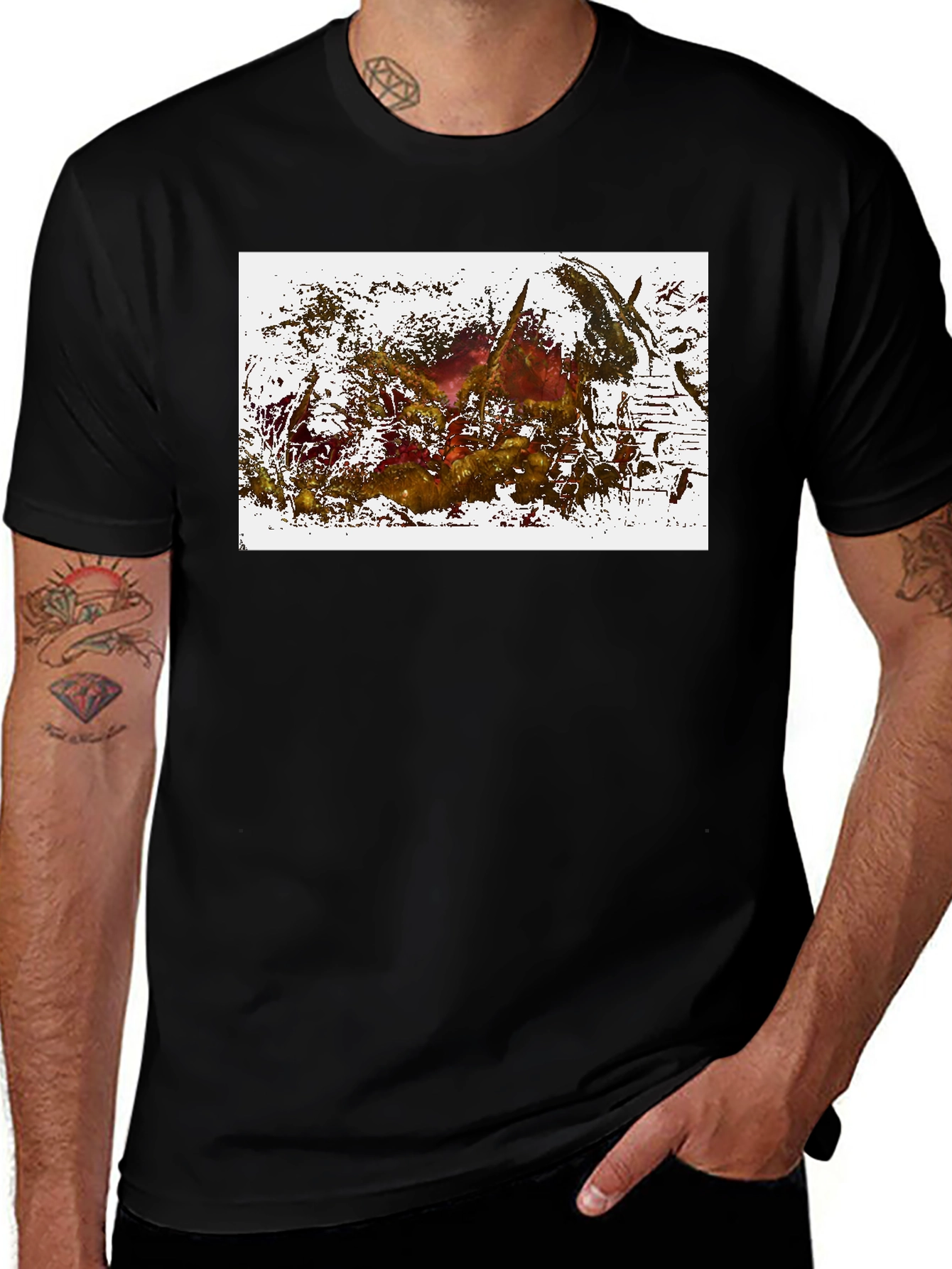 Abstract Art Graphic Black T-Shirt