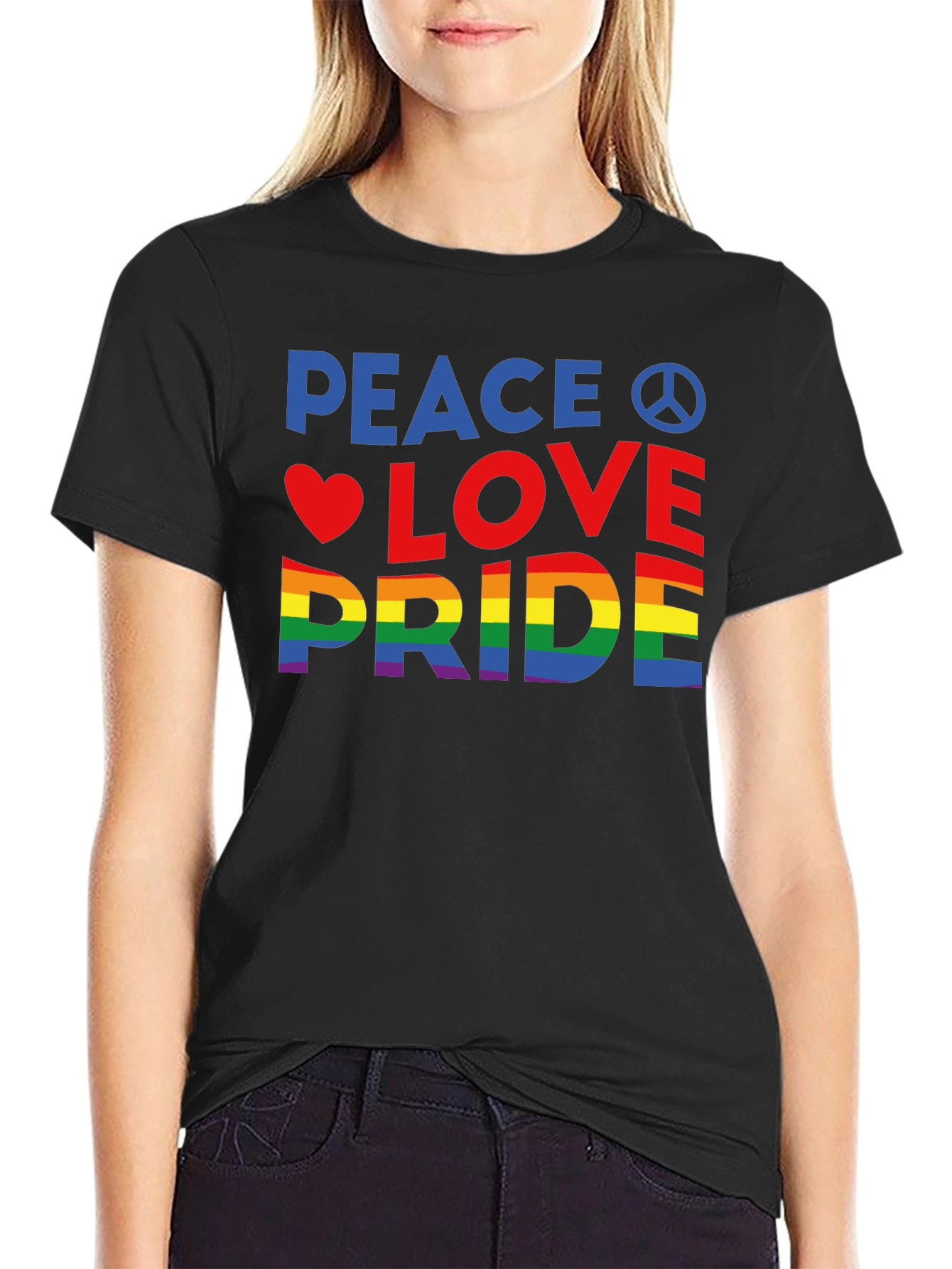 Peace Love Pride T-Shirt - LGBTQ+ Rainbow