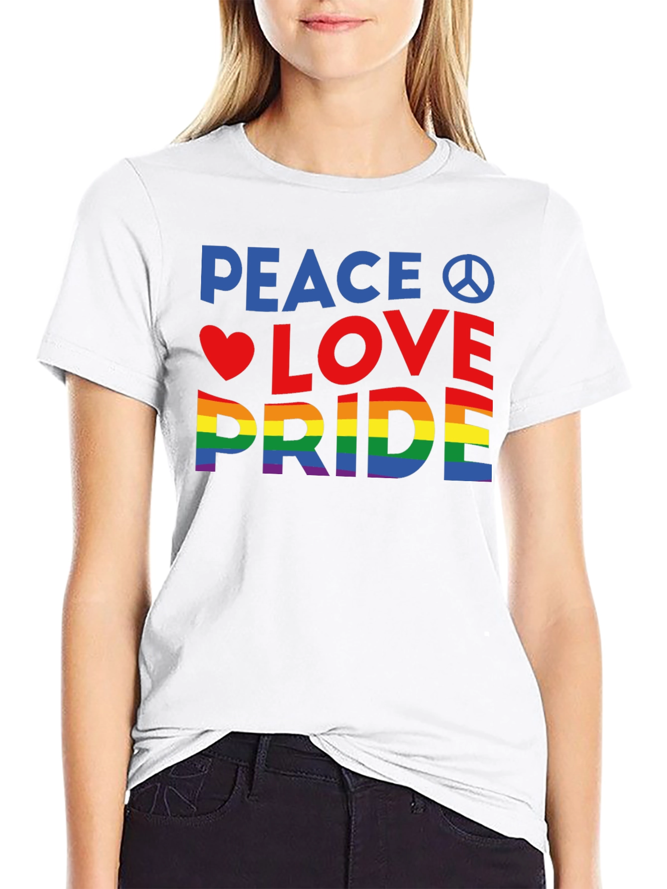 Peace Love Pride T-Shirt - LGBTQ+ Rainbow