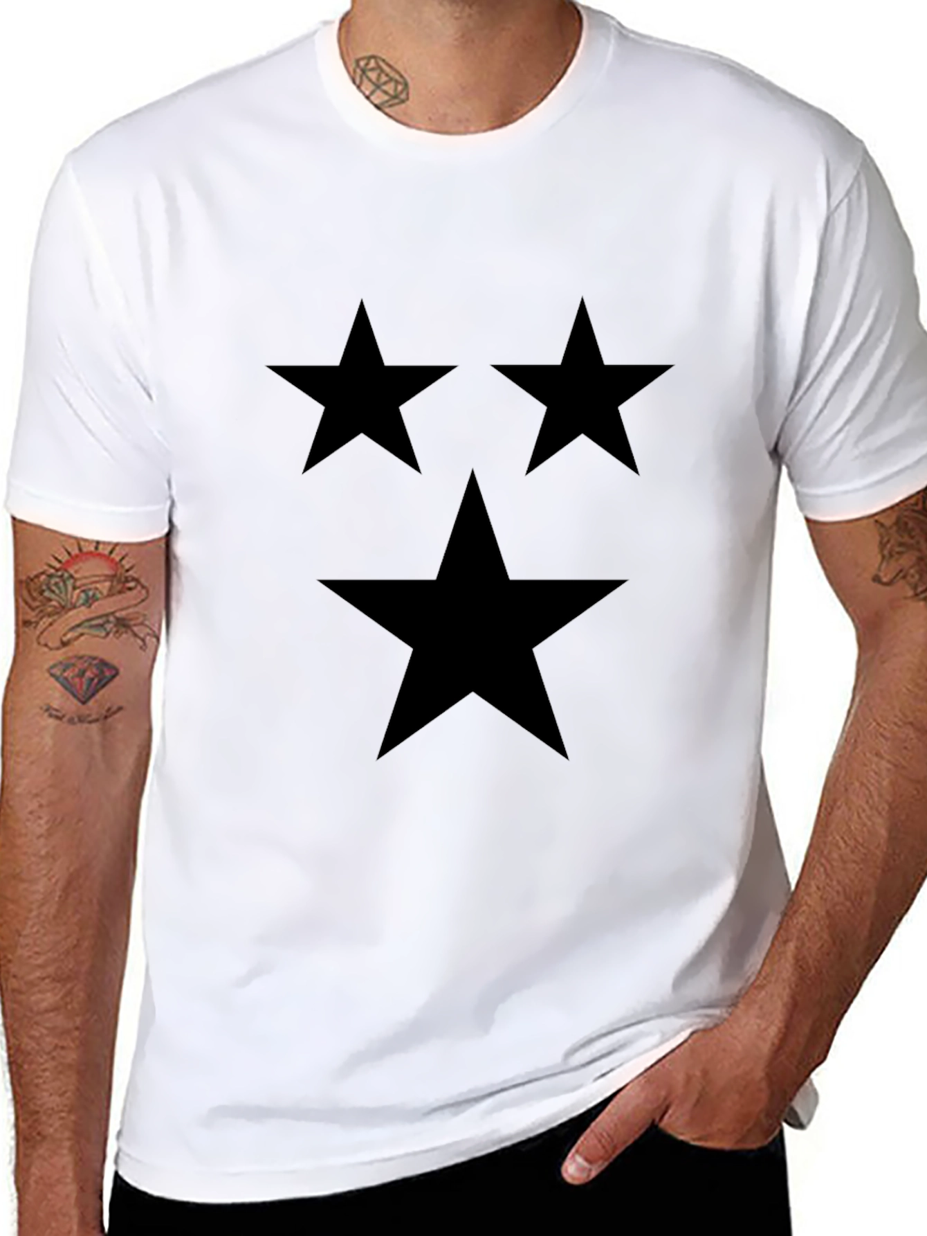 Stylish Black T-Shirt with Star Design