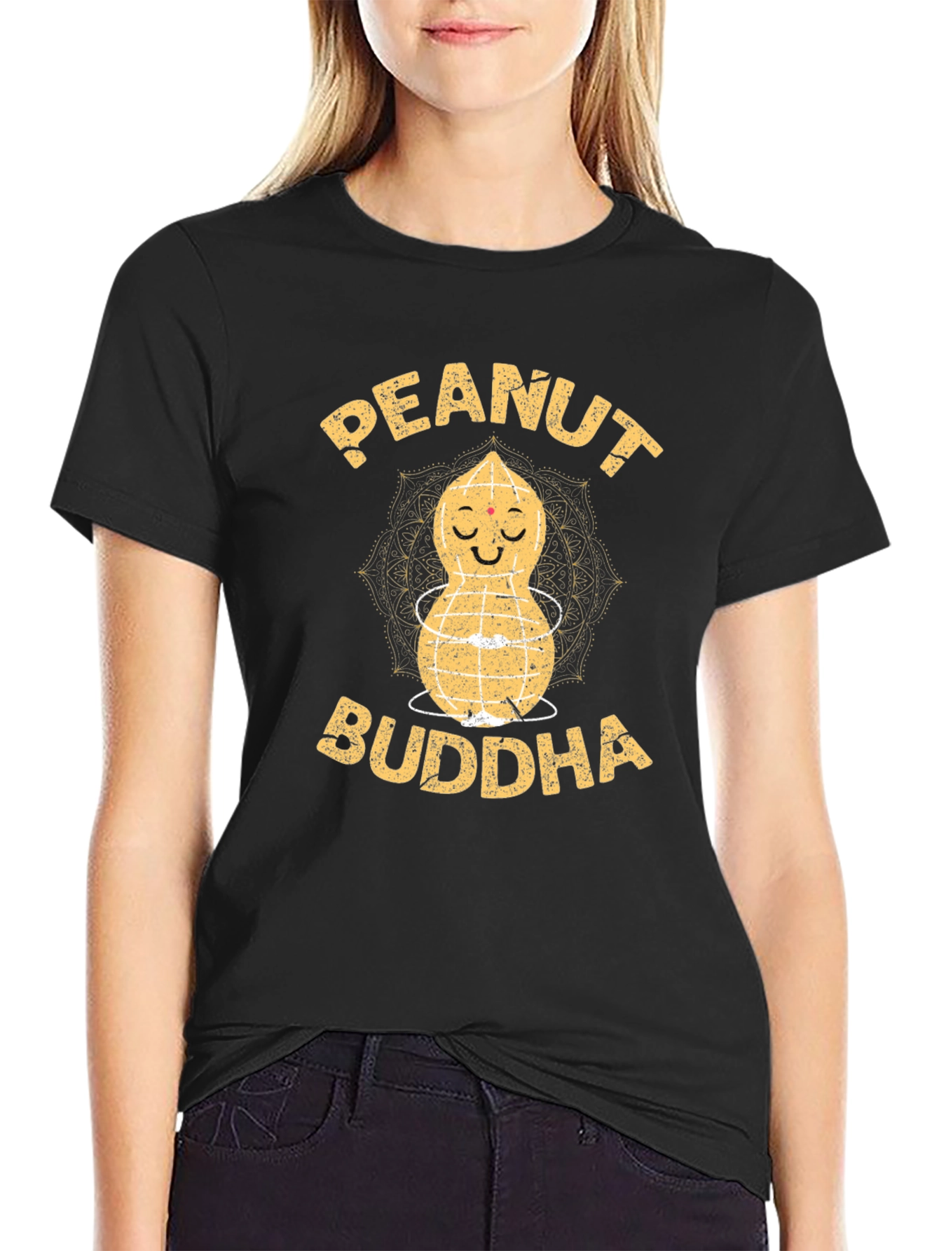 Peanut Buddha Graphic Tee - Zen Humor