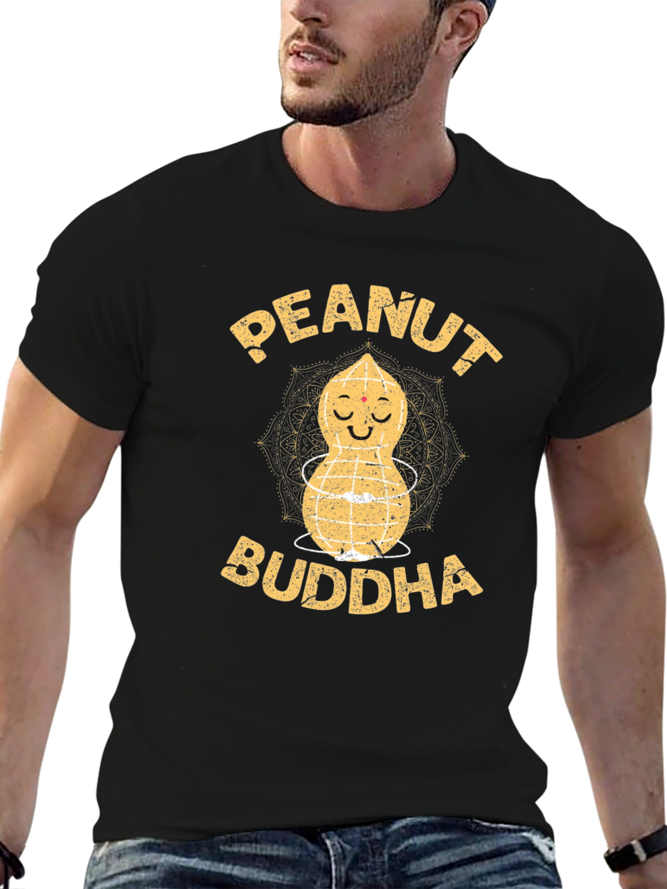 Peanut Buddha Graphic Tee - Zen Humor