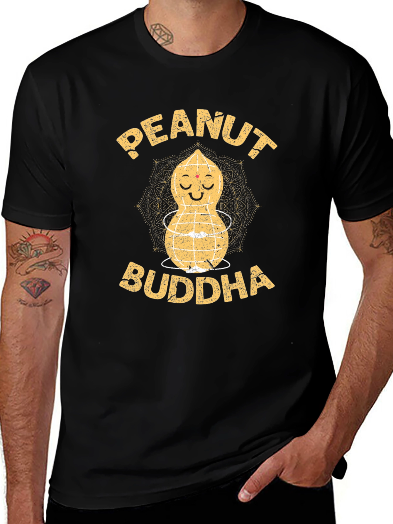 Peanut Buddha Graphic Tee - Zen Humor