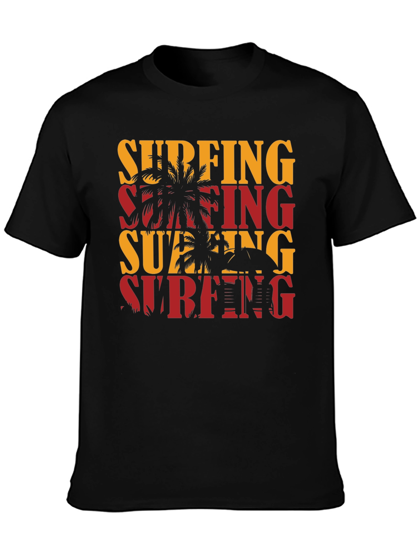 Surfing Graphic Tee - Tropical Palm Tree T-Shirt