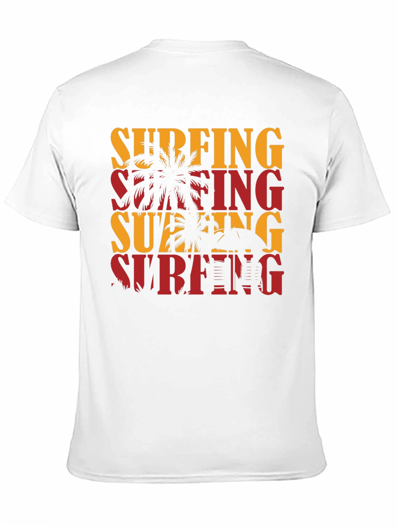 Surfing Graphic Tee - Tropical Palm Tree T-Shirt