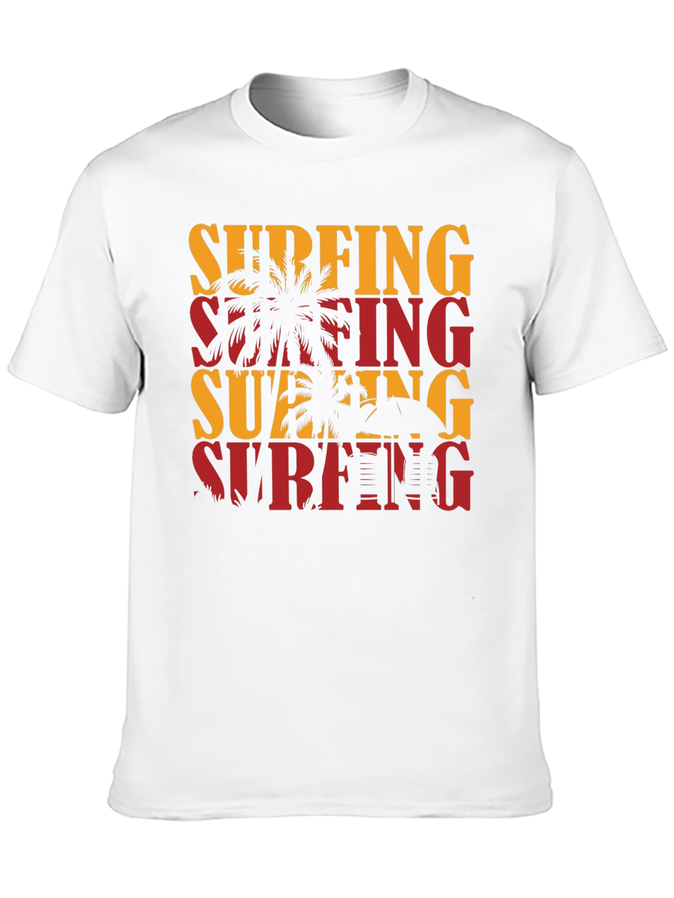 Surfing Graphic Tee - Tropical Palm Tree T-Shirt