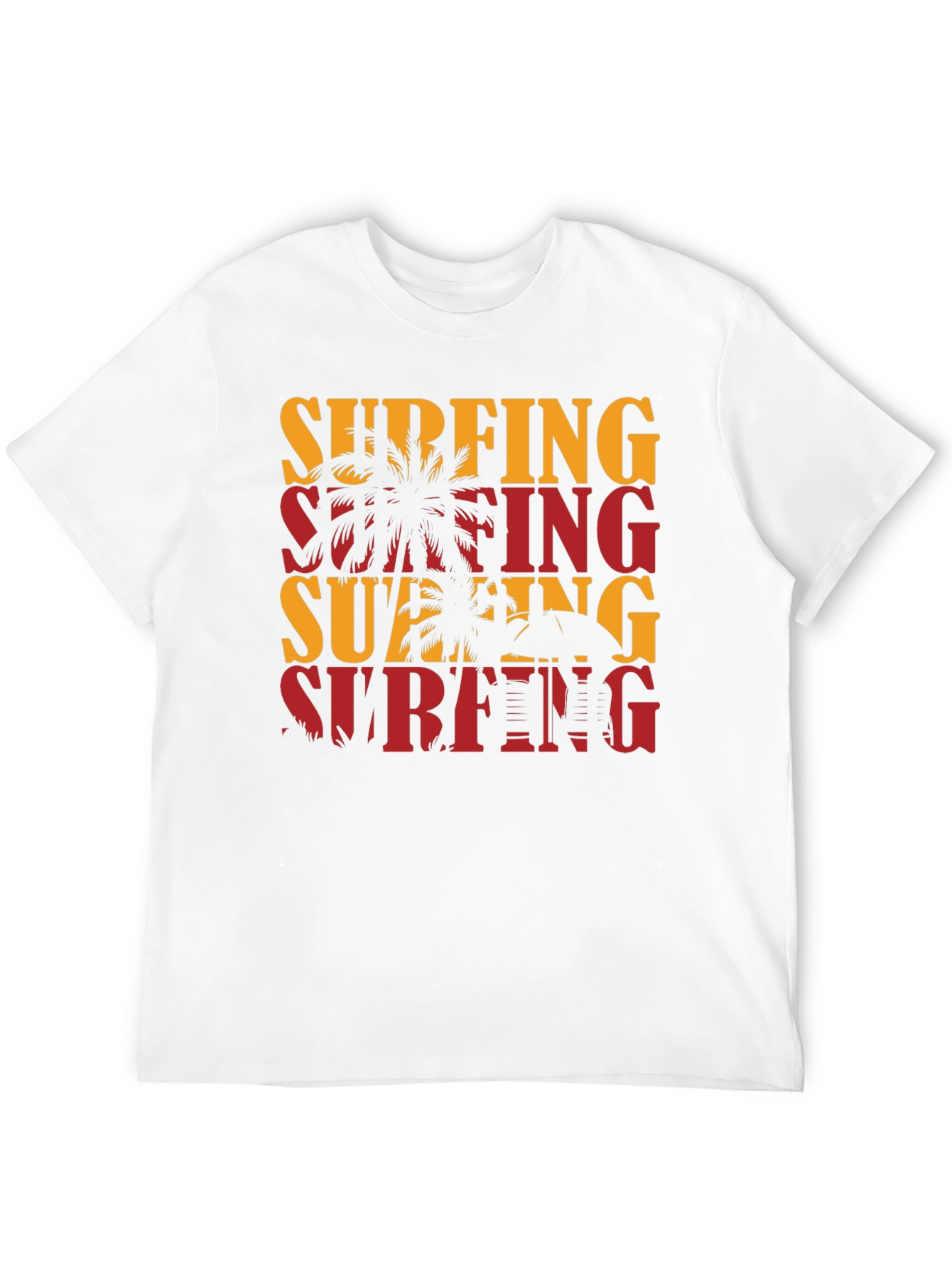 Surfing Graphic Tee - Tropical Palm Tree T-Shirt