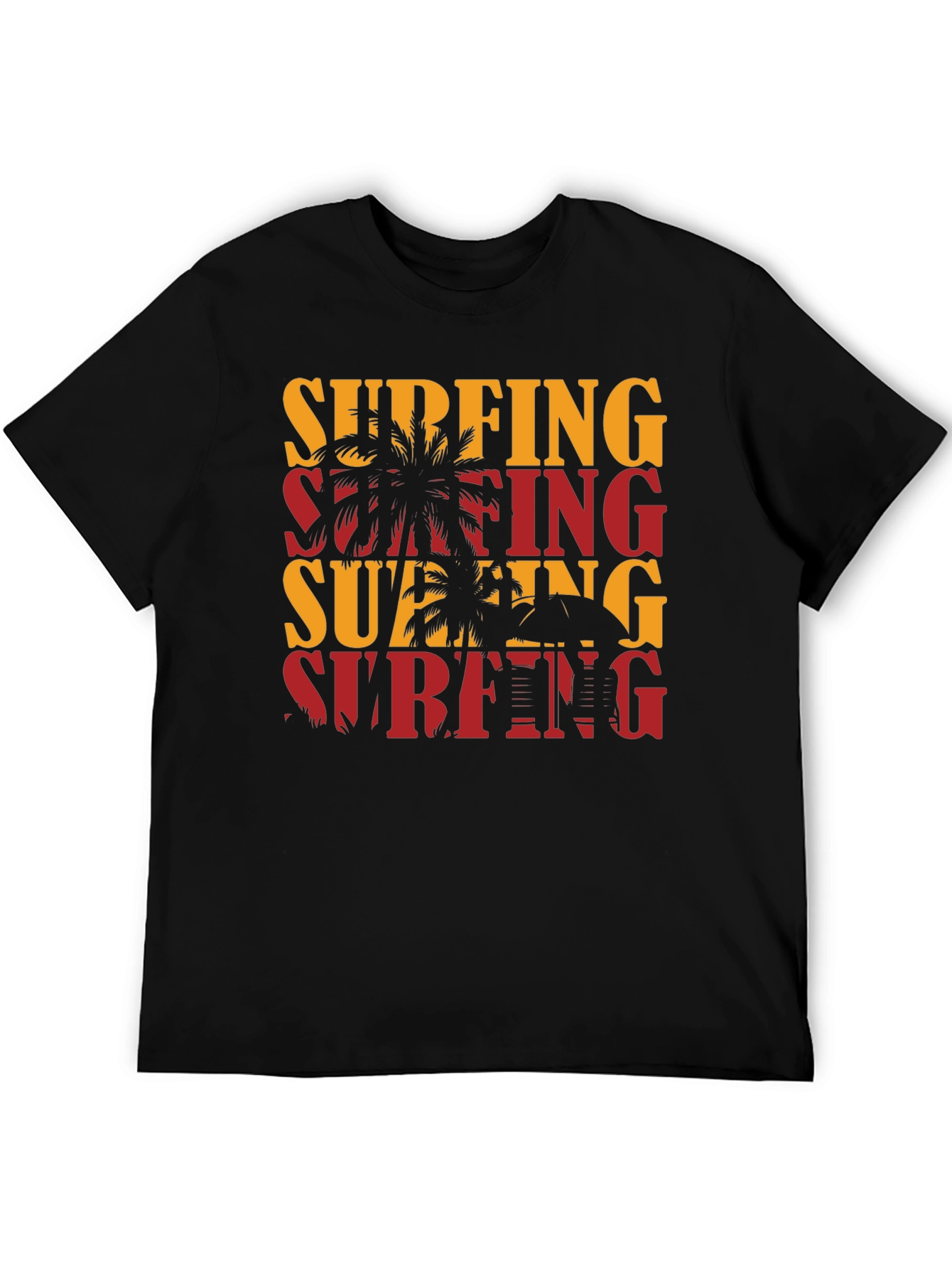 Surfing Graphic Tee - Tropical Palm Tree T-Shirt