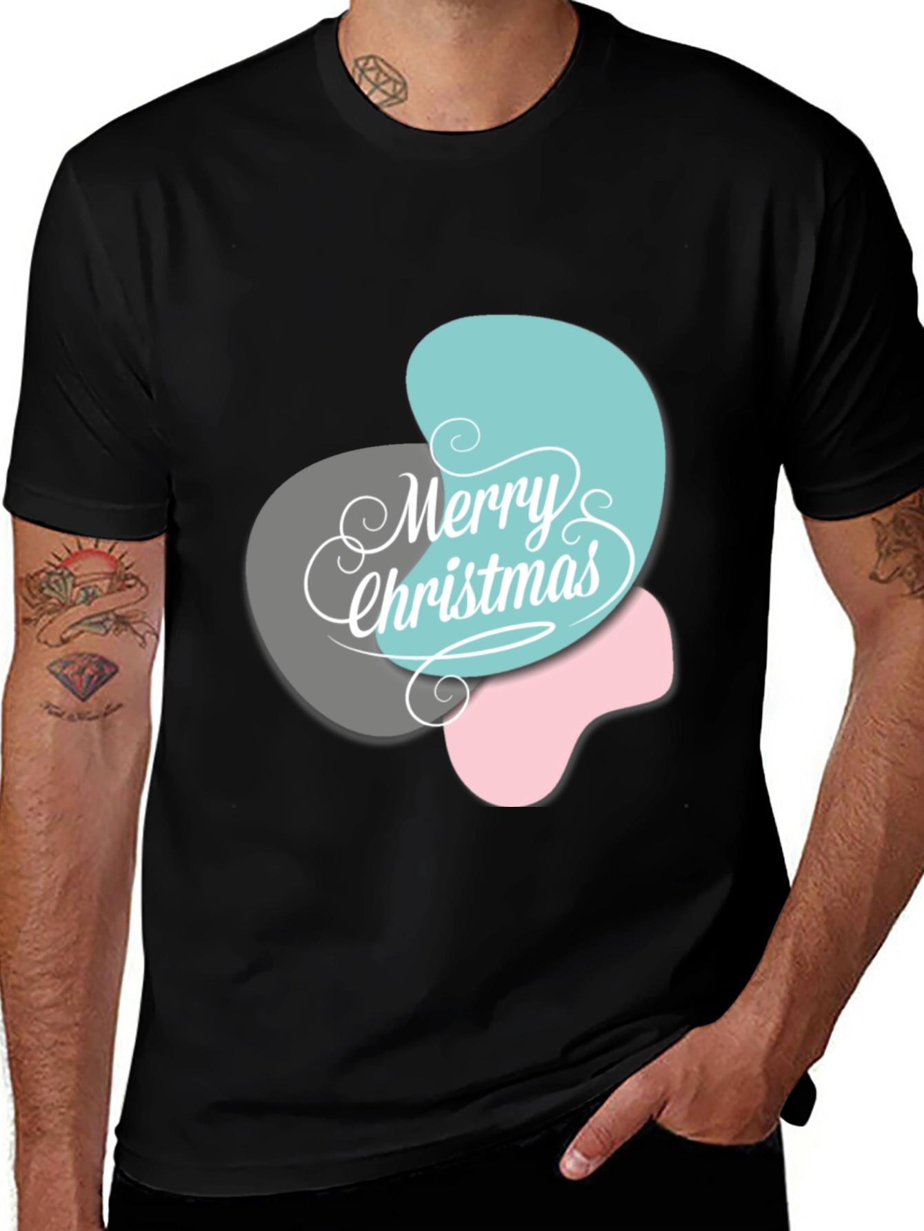 Merry Christmas Abstract Graphic Tee