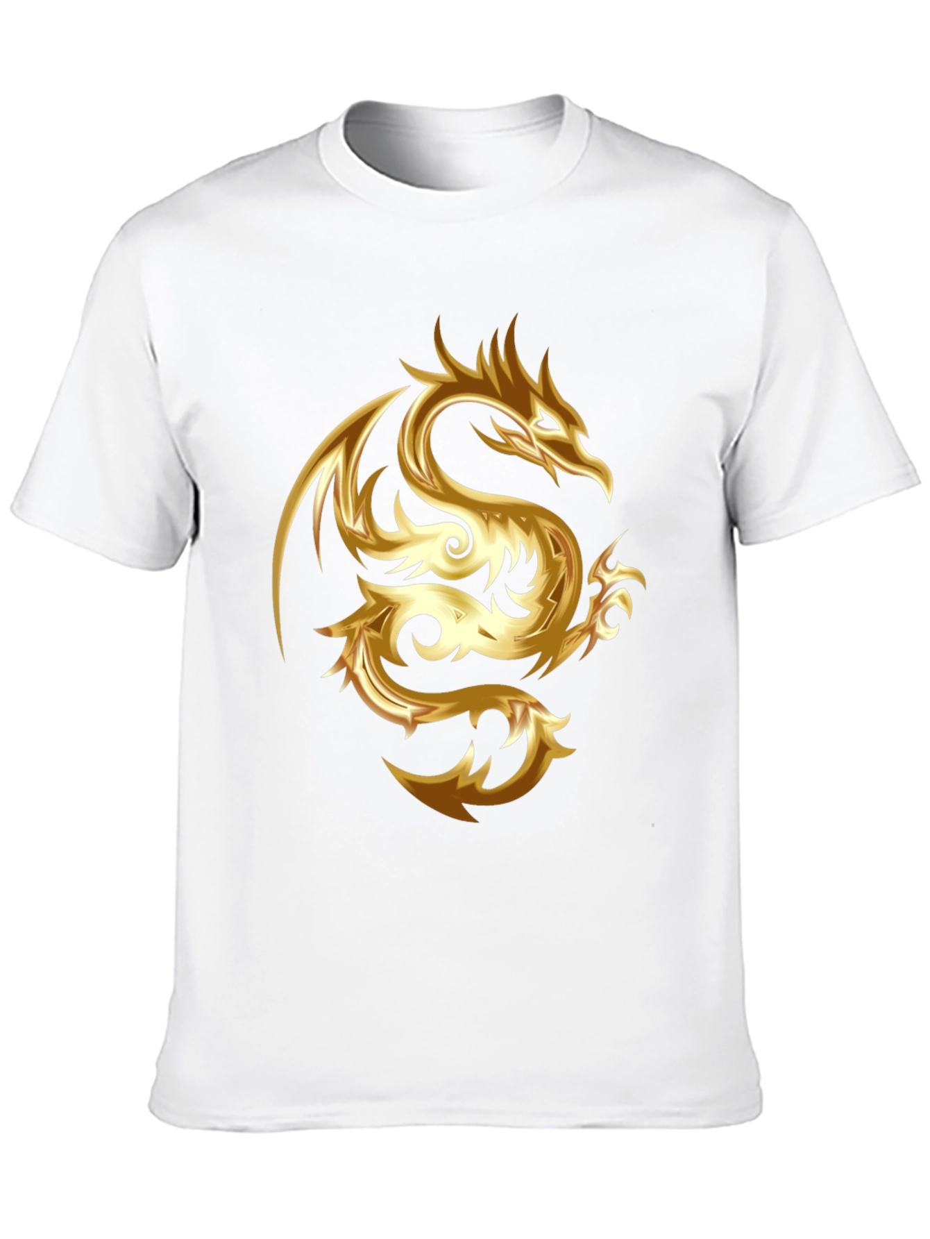 Gold Dragon Graphic Tee - Stylish Mens Black T-Shirt