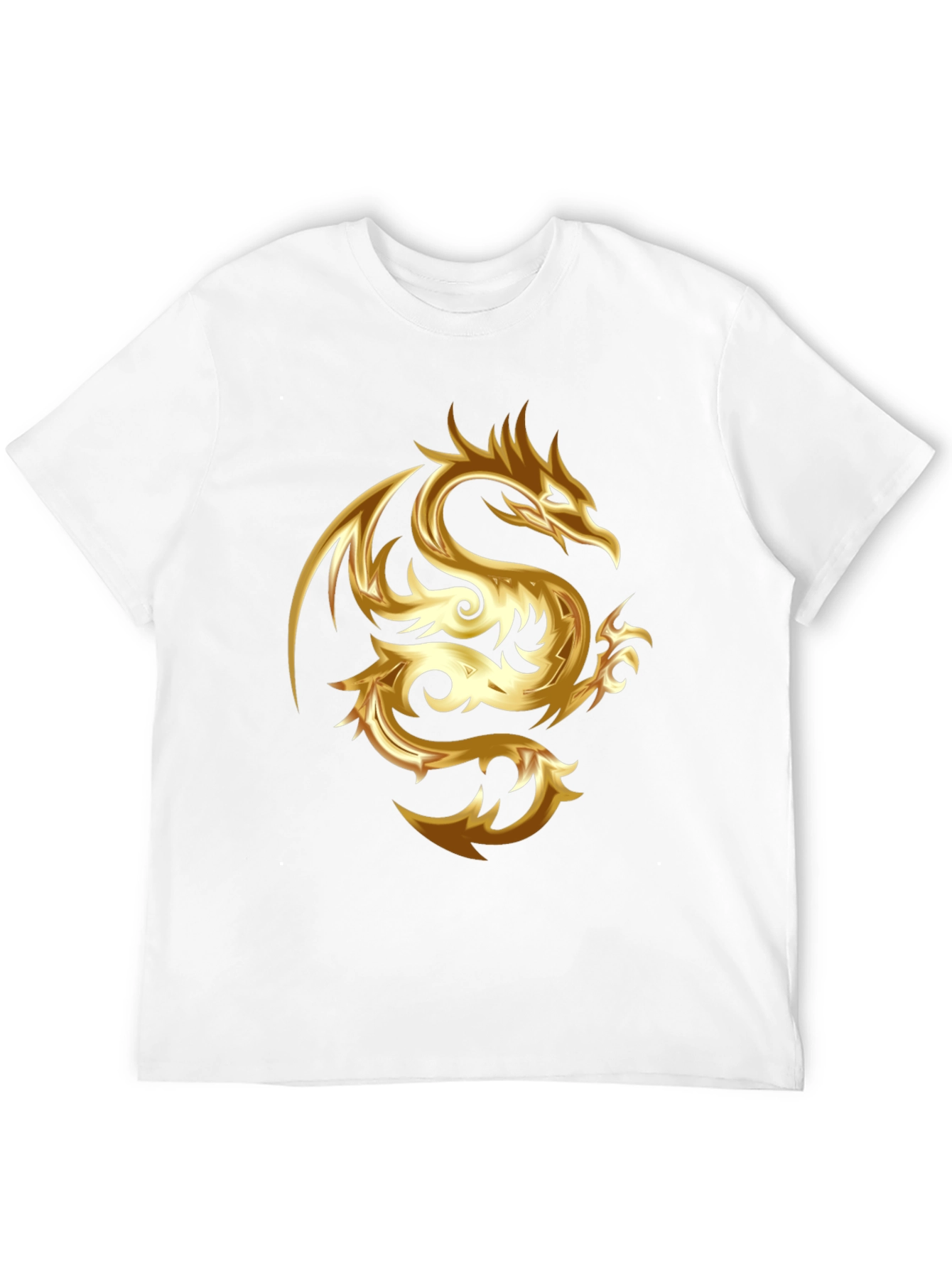 Gold Dragon Graphic Tee - Stylish Mens Black T-Shirt