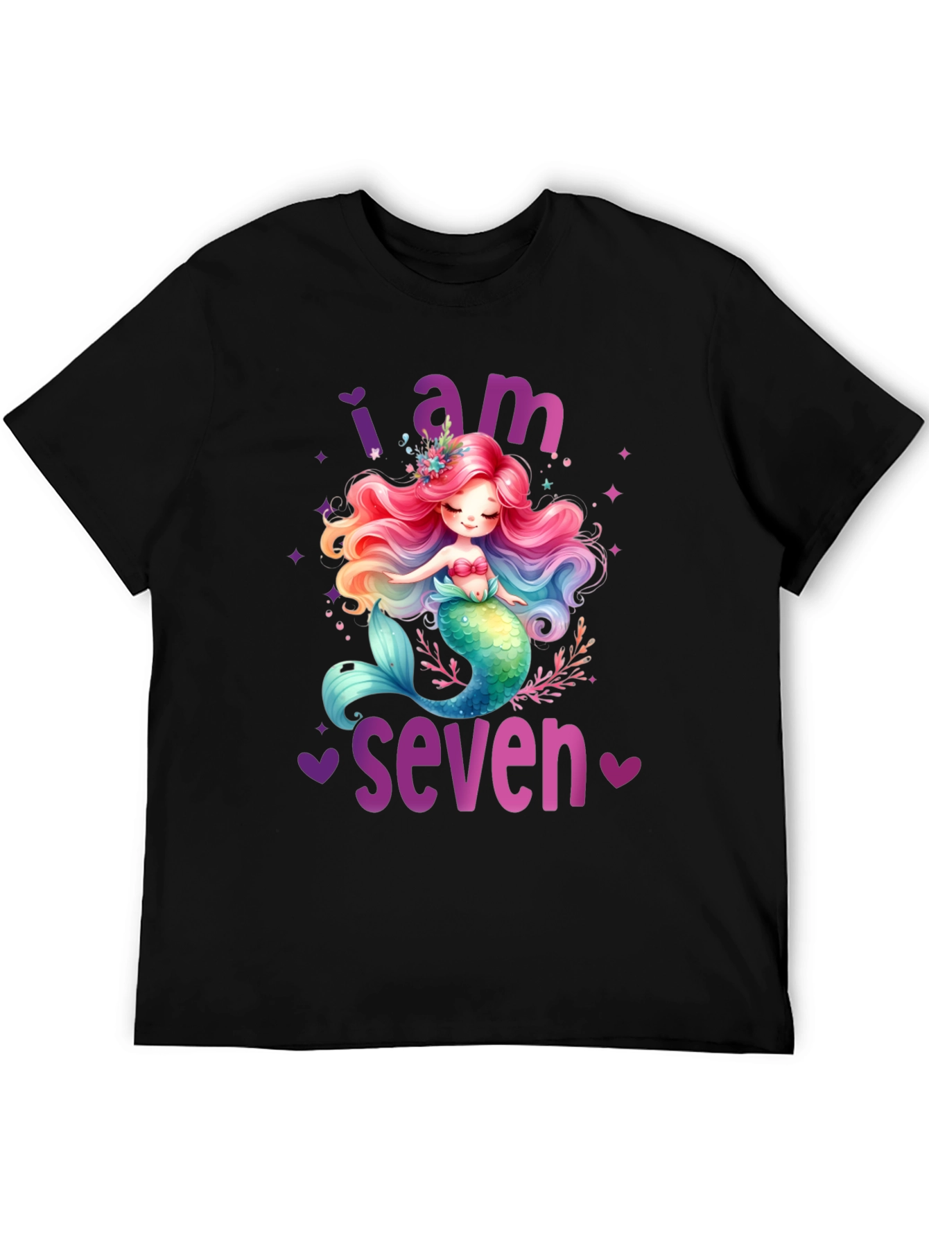 Mermaid Birthday T-Shirt - I Am Seven