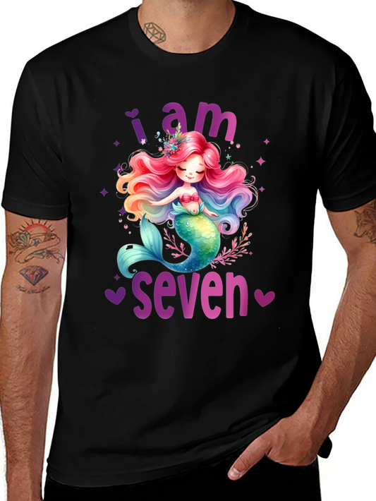 Mermaid Birthday T-Shirt - I Am Seven