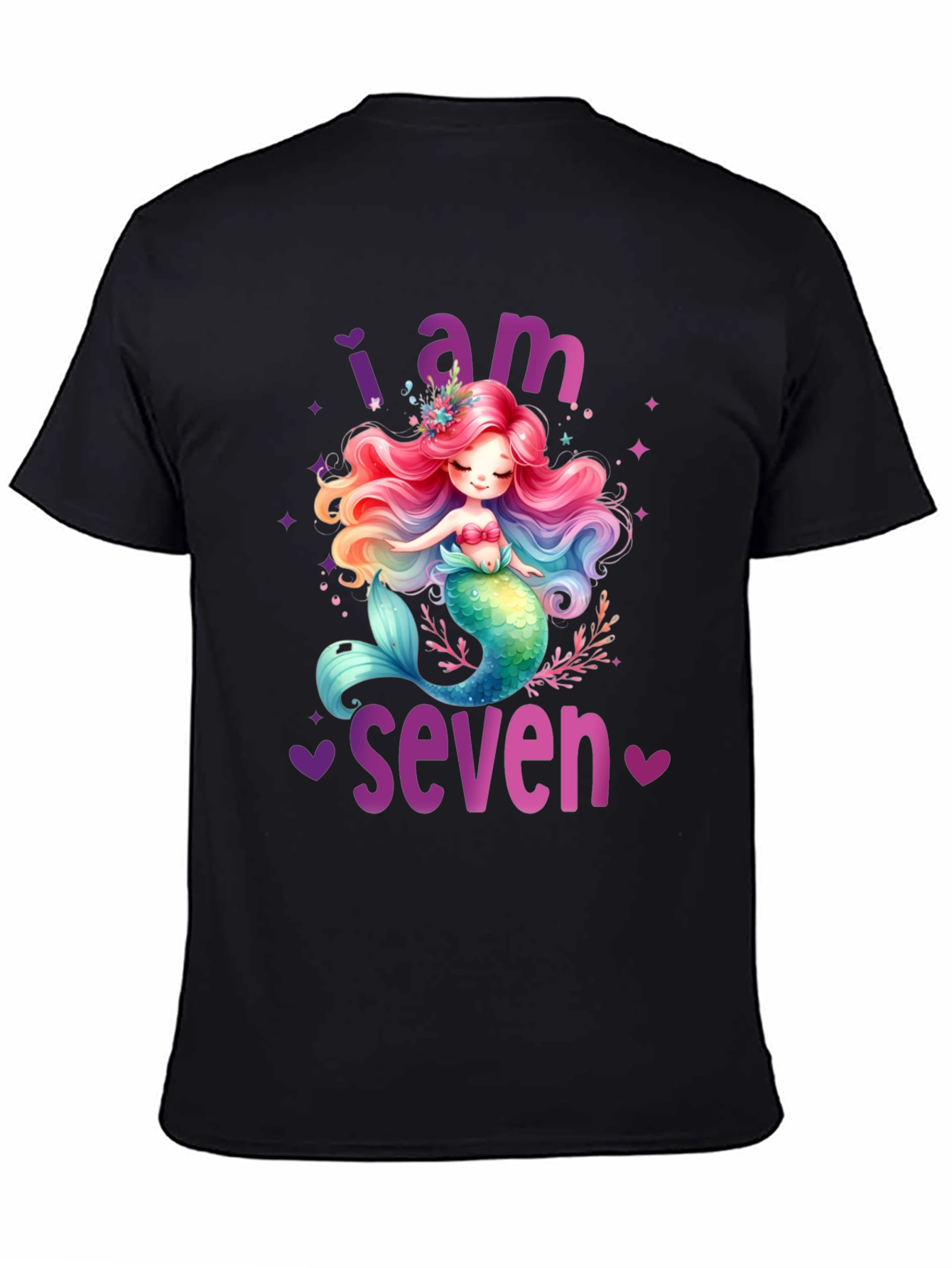 Mermaid Birthday T-Shirt - I Am Seven