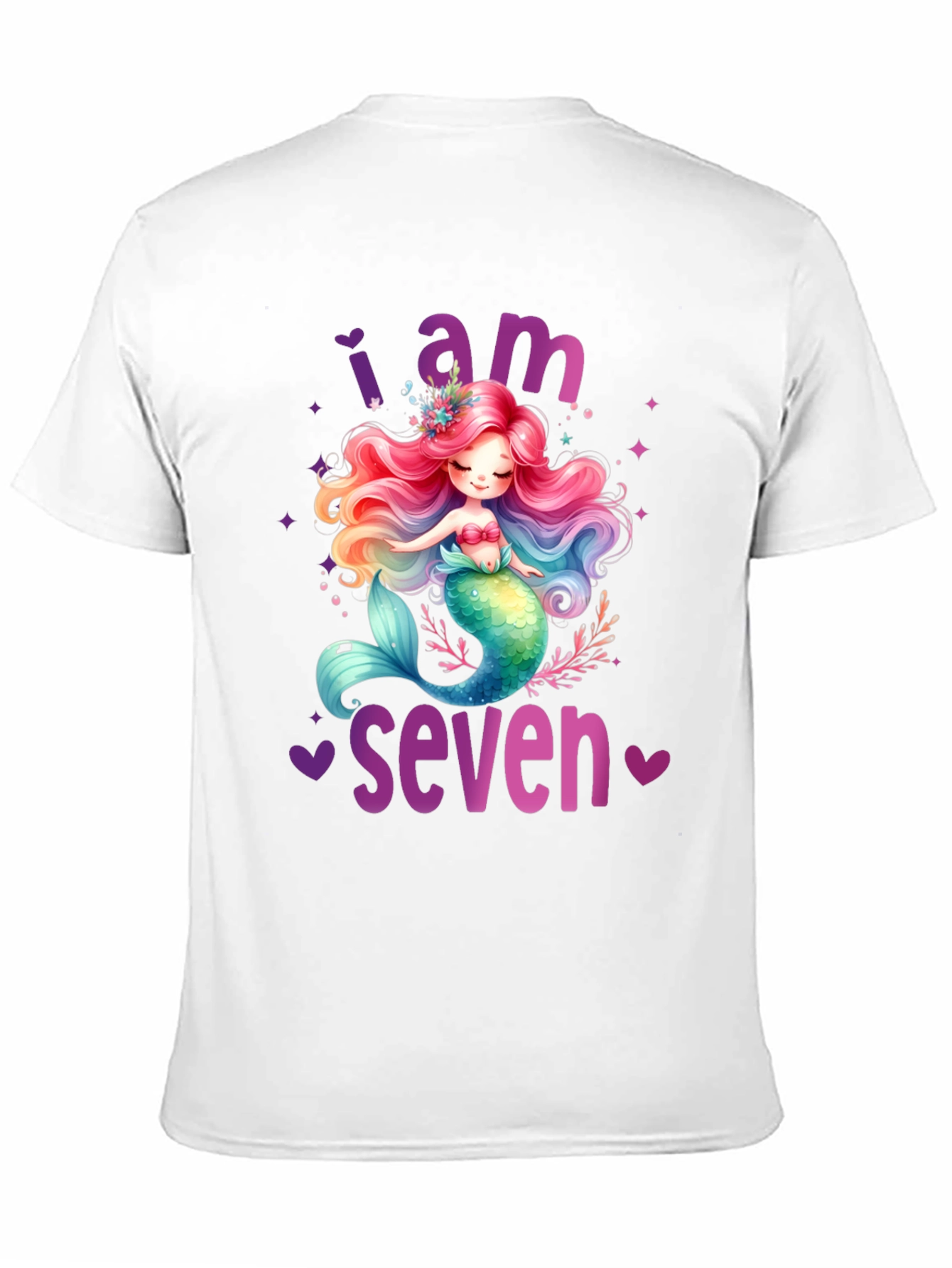 Mermaid Birthday T-Shirt - I Am Seven