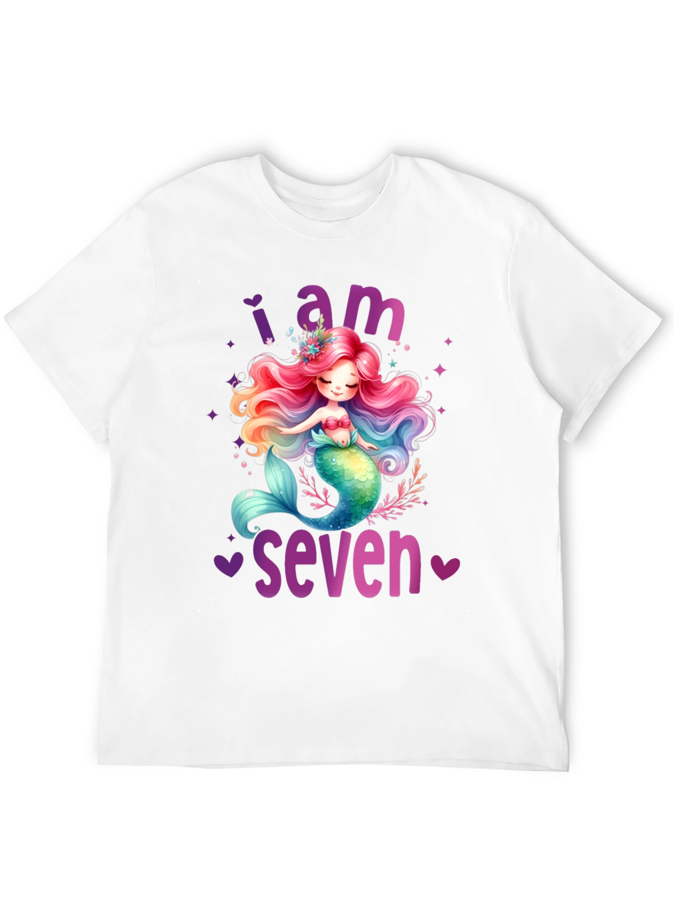 Mermaid Birthday T-Shirt - I Am Seven