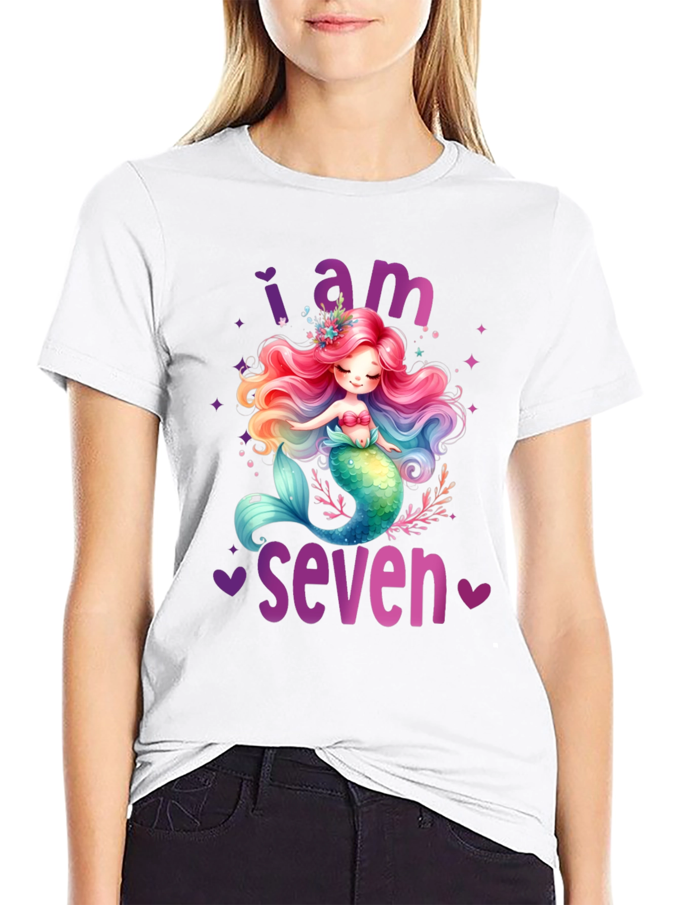 Mermaid Birthday T-Shirt - I Am Seven