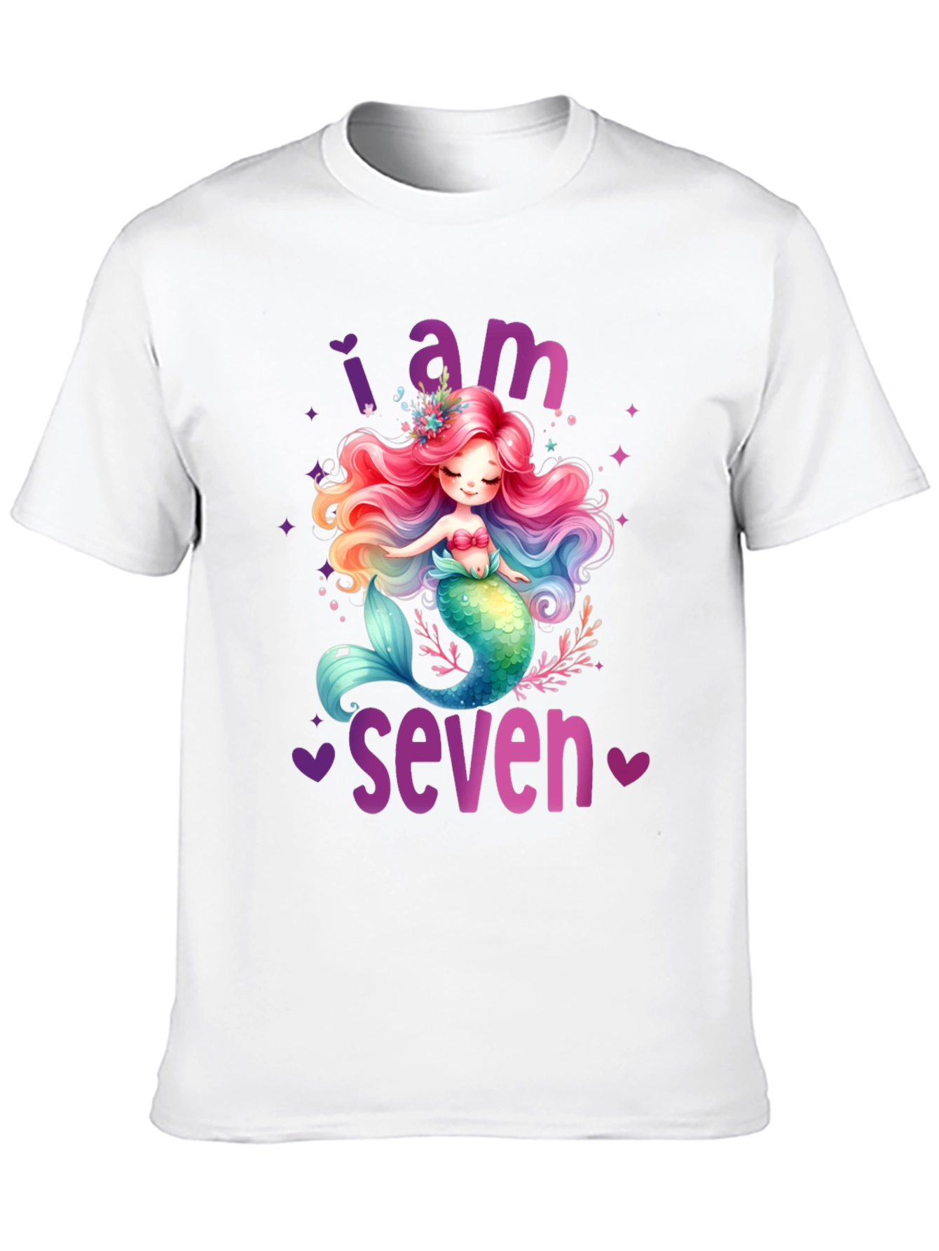 Mermaid Birthday T-Shirt - I Am Seven
