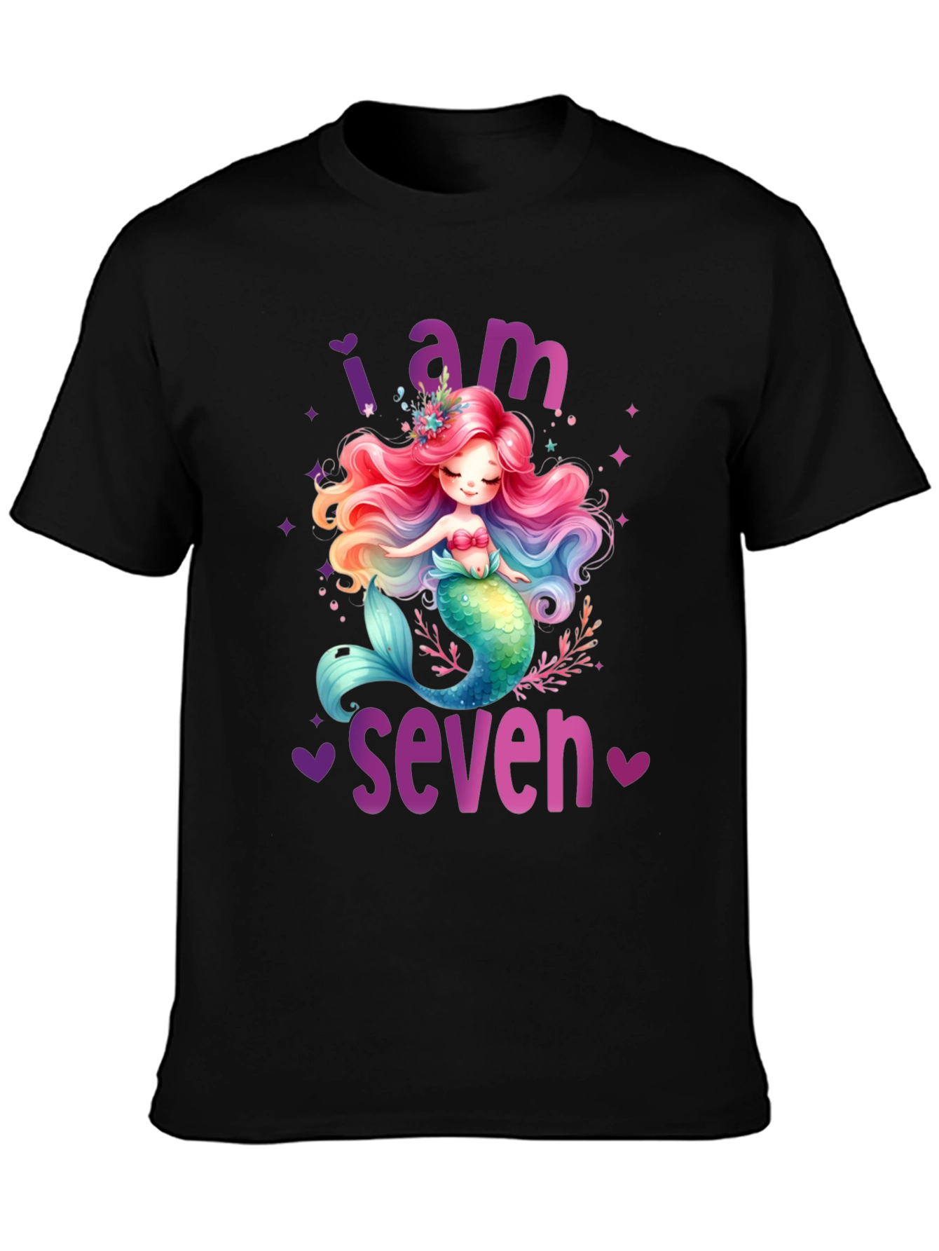 Mermaid Birthday T-Shirt - I Am Seven