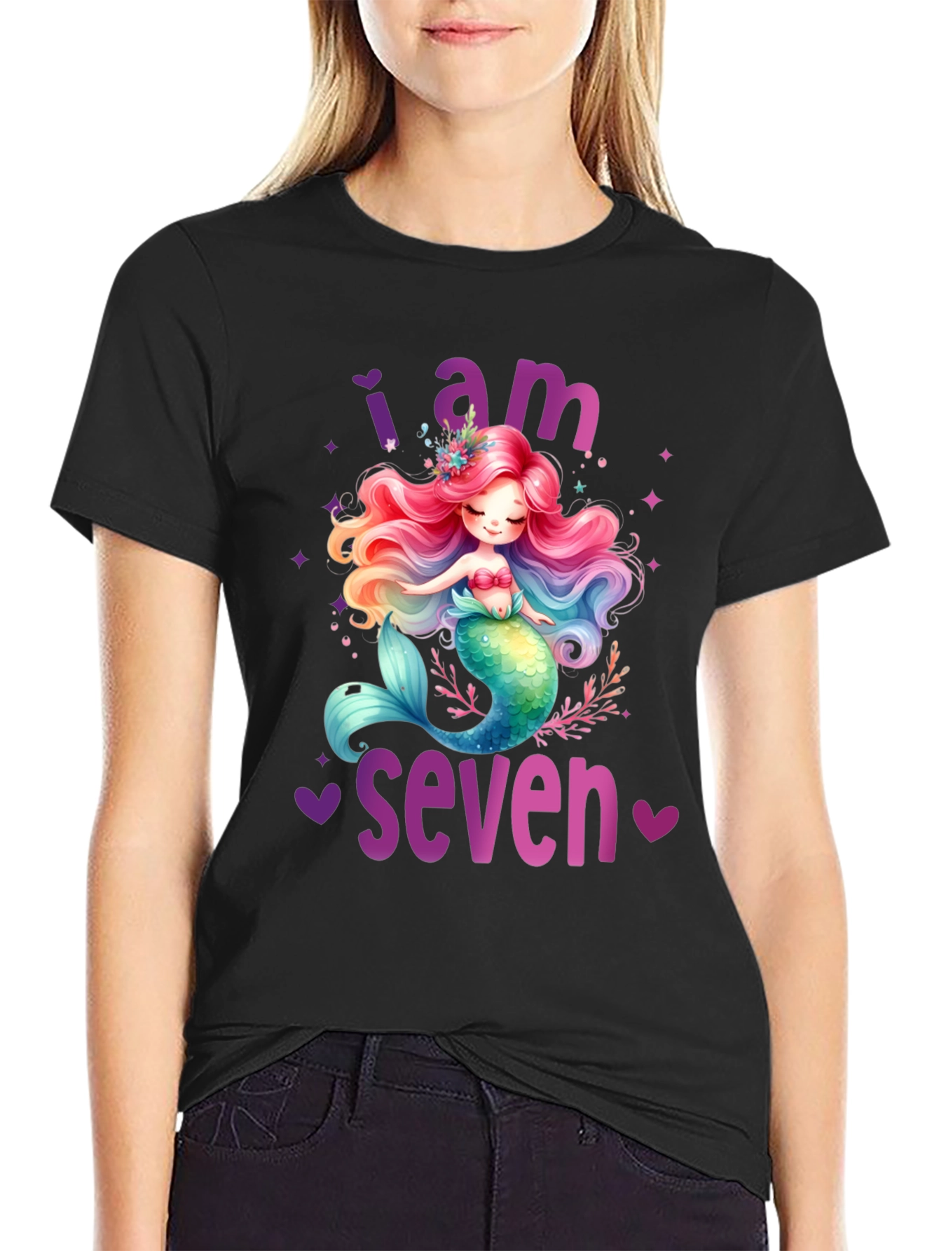 Mermaid Birthday T-Shirt - I Am Seven